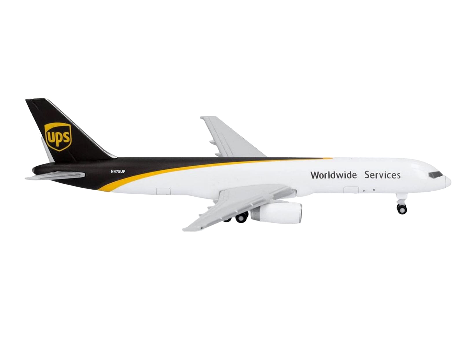 Boeing 757-200F Commercial Aircraft "UPS Worldwide Service" (N475UP) White with Brown Tail 1/500 Diecast Model Airplane by Herpa - Image 3