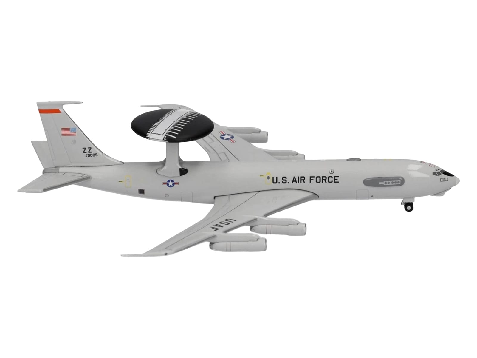 Boeing E-3 Sentry Aircraft "961st Airborne Air Control Squadron Kadena Air Base" (81-0005) United States Air Force 1/500 Diecast Model Airplane by Herpa - Image 4