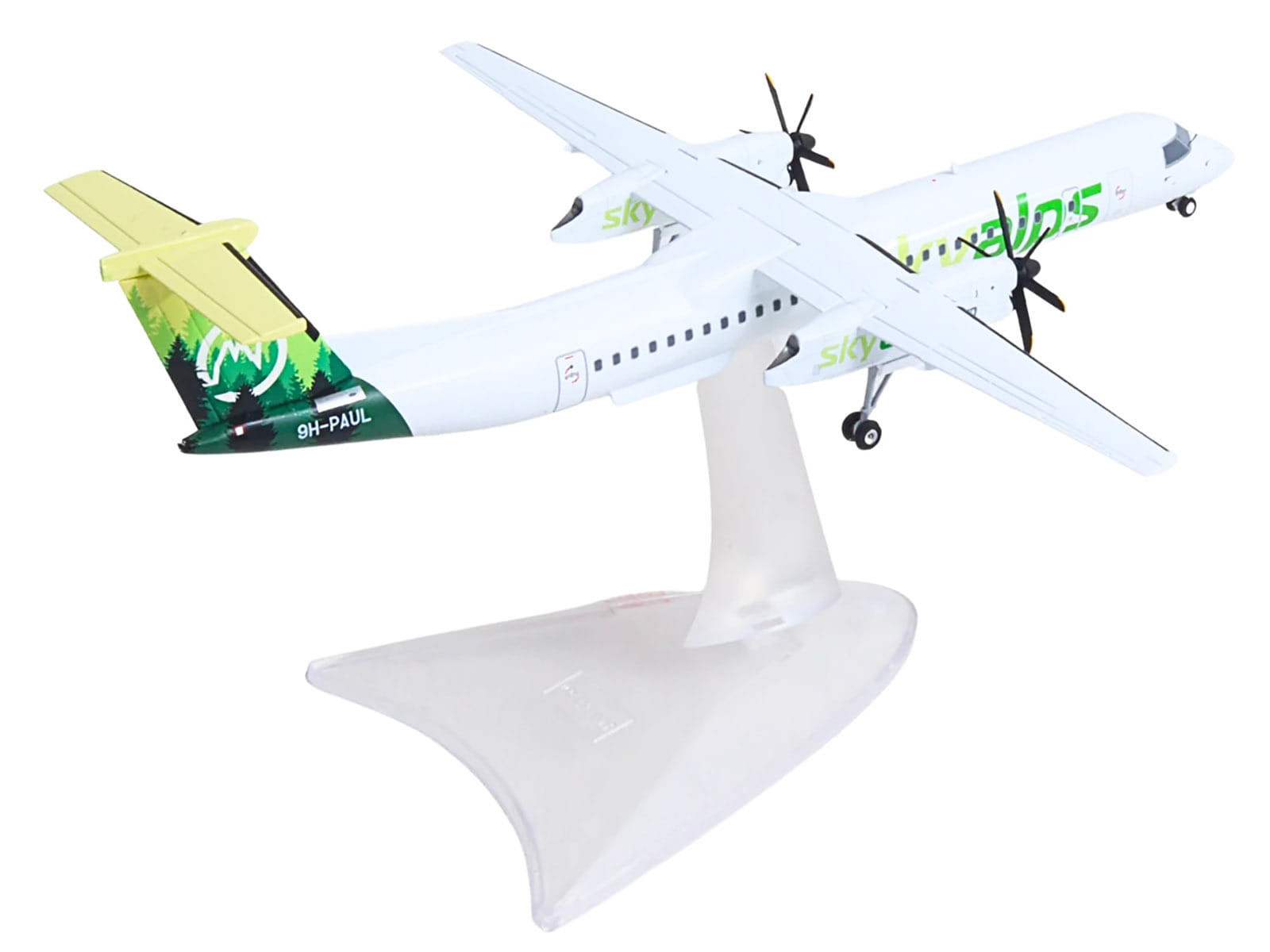 Bombardier Q400 Commercial Aircraft "Sky Alps" (9H-PAUL) White with Green Tail Graphics 1/200 Diecast Model by Herpa - Image 4