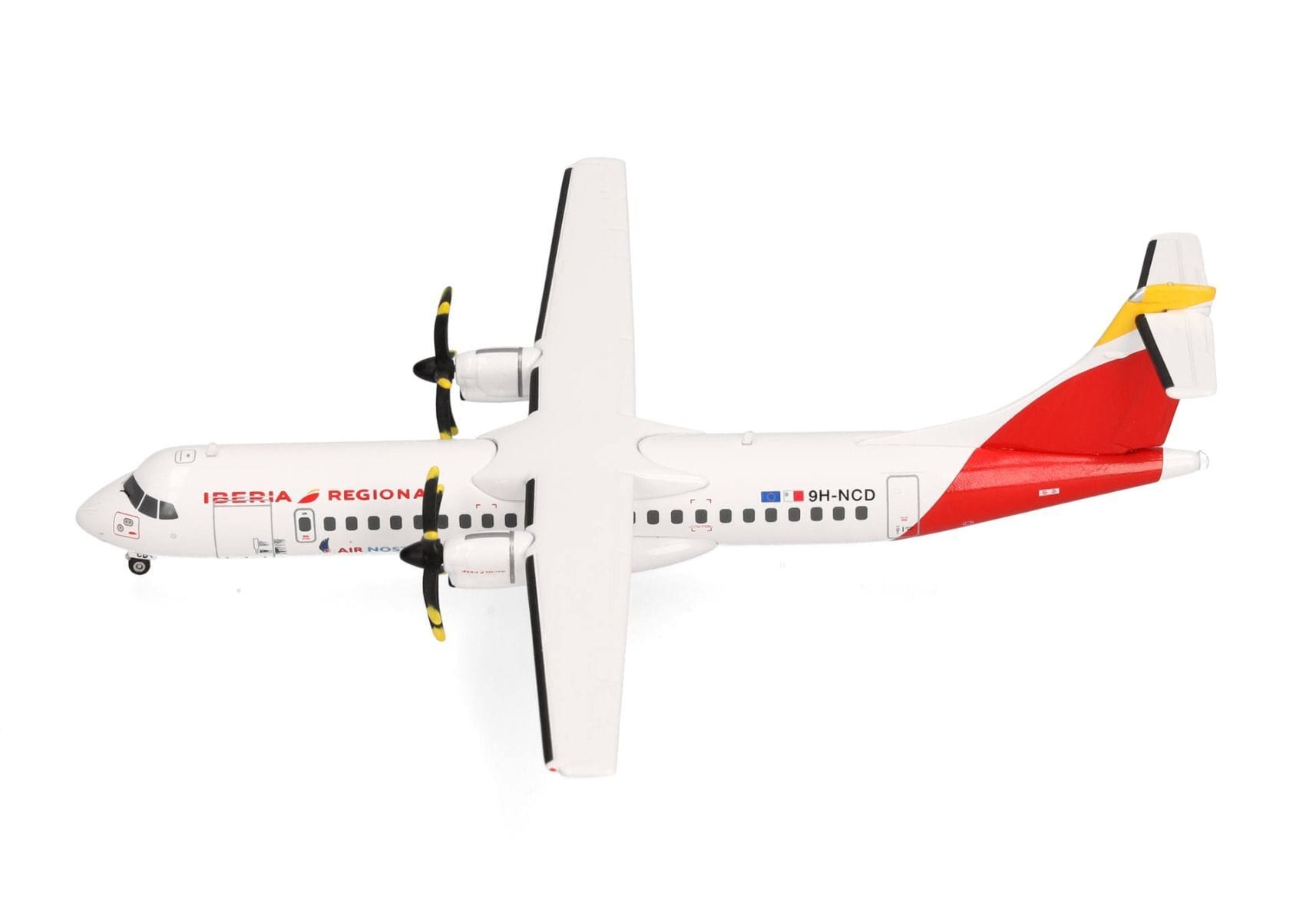 ATR 72-600 Commercial Aircraft "Iberia Regional" (9H-NCD) White with Red Tail 1/200 Diecast Model Airplane by Herpa - Image 2