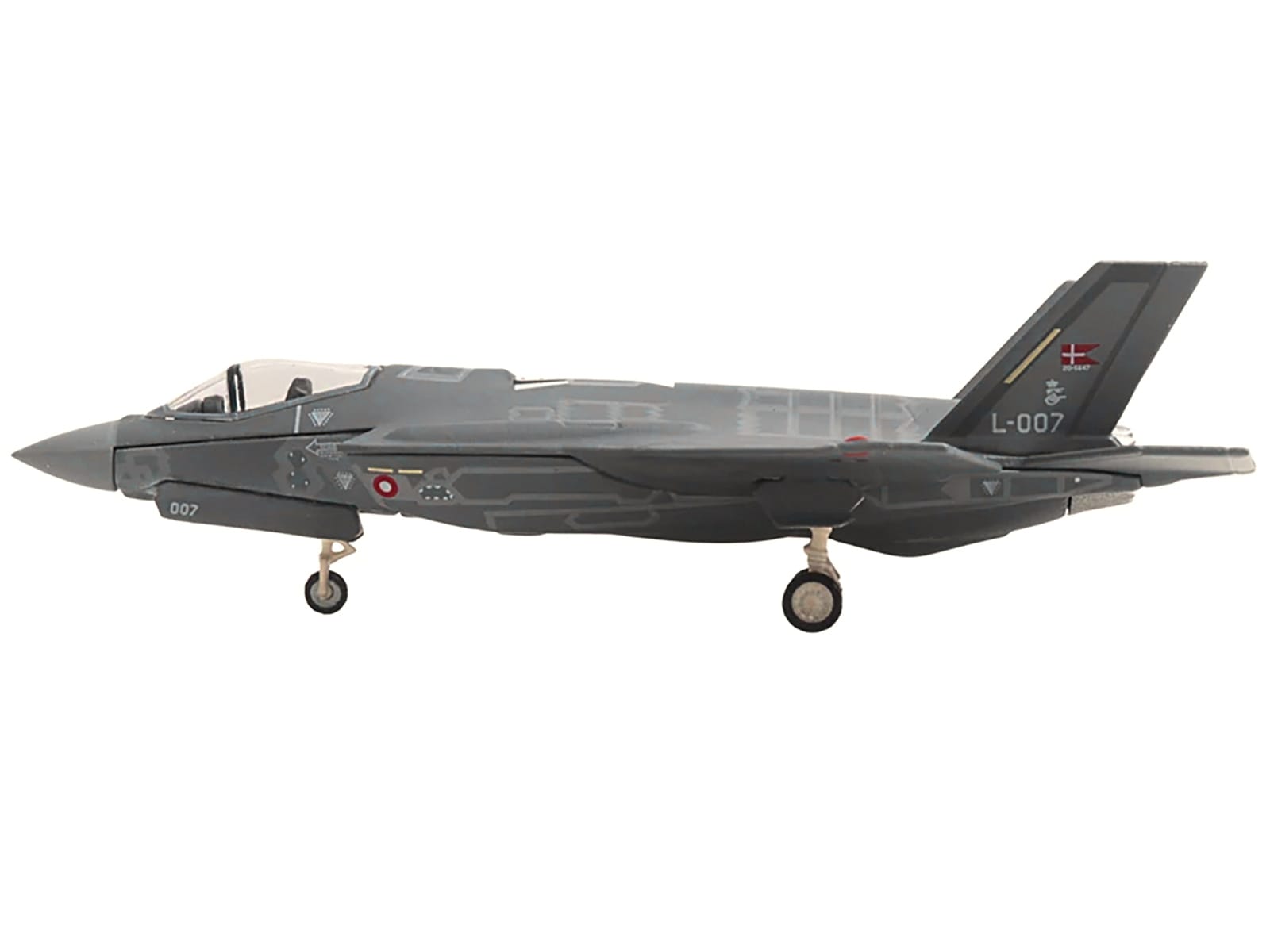 Lockheed Martin F-35A Lightning II Aircraft "Eskadrille 727 Skrydstrup Air Base" (L-007) Royal Danish Air Force 1/200 Diecast Model by Herpa - Image 2
