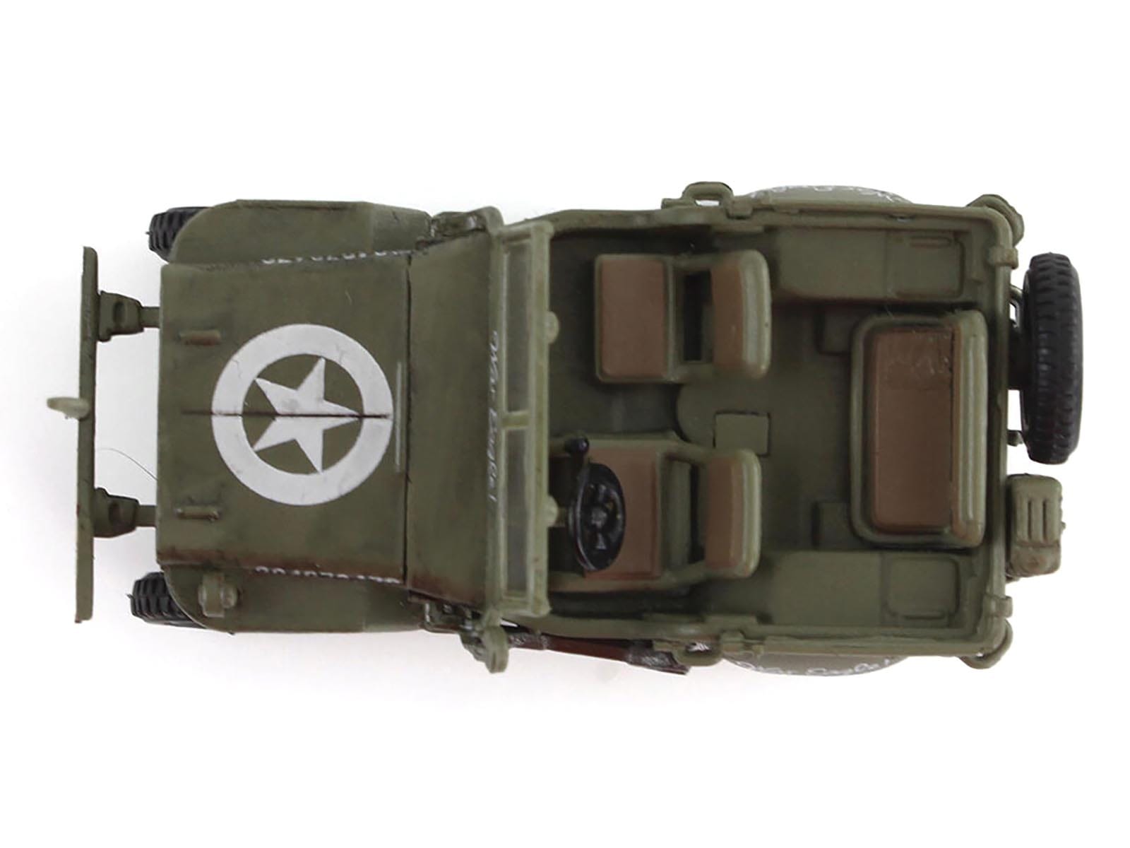 U.S. 1/4 ton Military Vehicle Olive Drab "Gen. George Patton US 3rd Army War Eagle" (1945) United States Army "Ground Power Series" 1/72 Diecast Model by Hobby Master - Image 3
