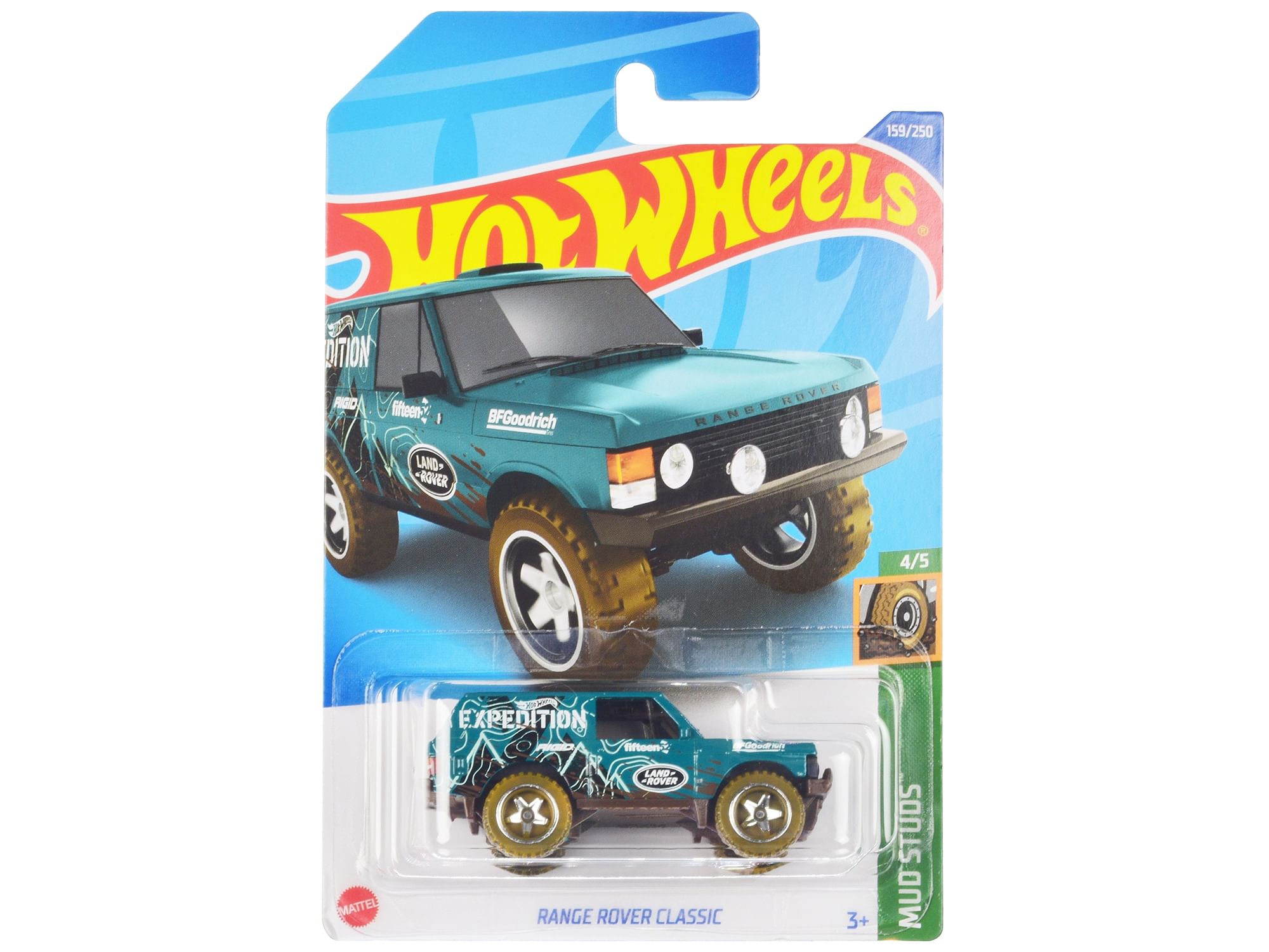 Land Rover Range Rover Classic Teal with White Graphics “Hot Wheels Expedition” “Mud Studs” Series Diecast Model Car by Hot Wheels