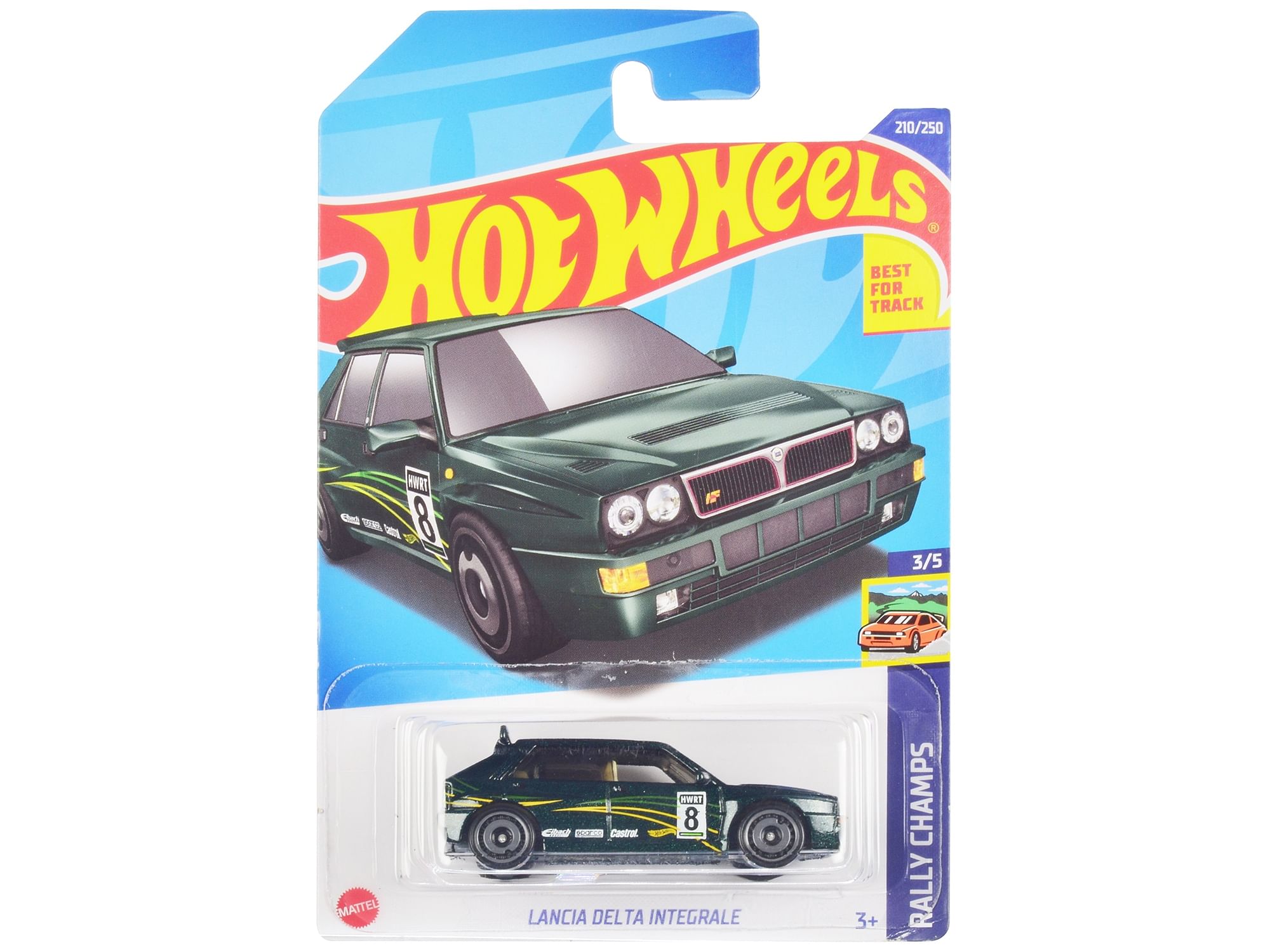 Lancia Delta Integrale #8 Green Metallic with Graphics “Rally Champs” Series Diecast Model Car by Hot Wheels