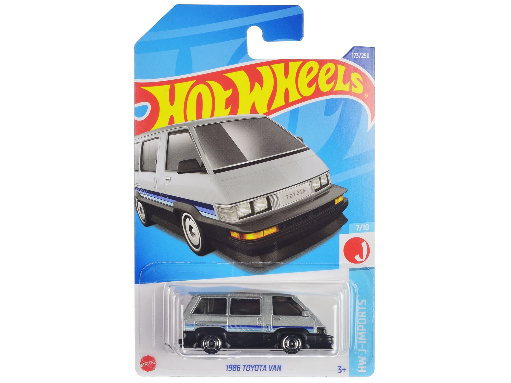 1986 Toyota Van Silver Metallic and Black with Stripes “HW J-Imports” Series Diecast Model Car by Hot Wheels