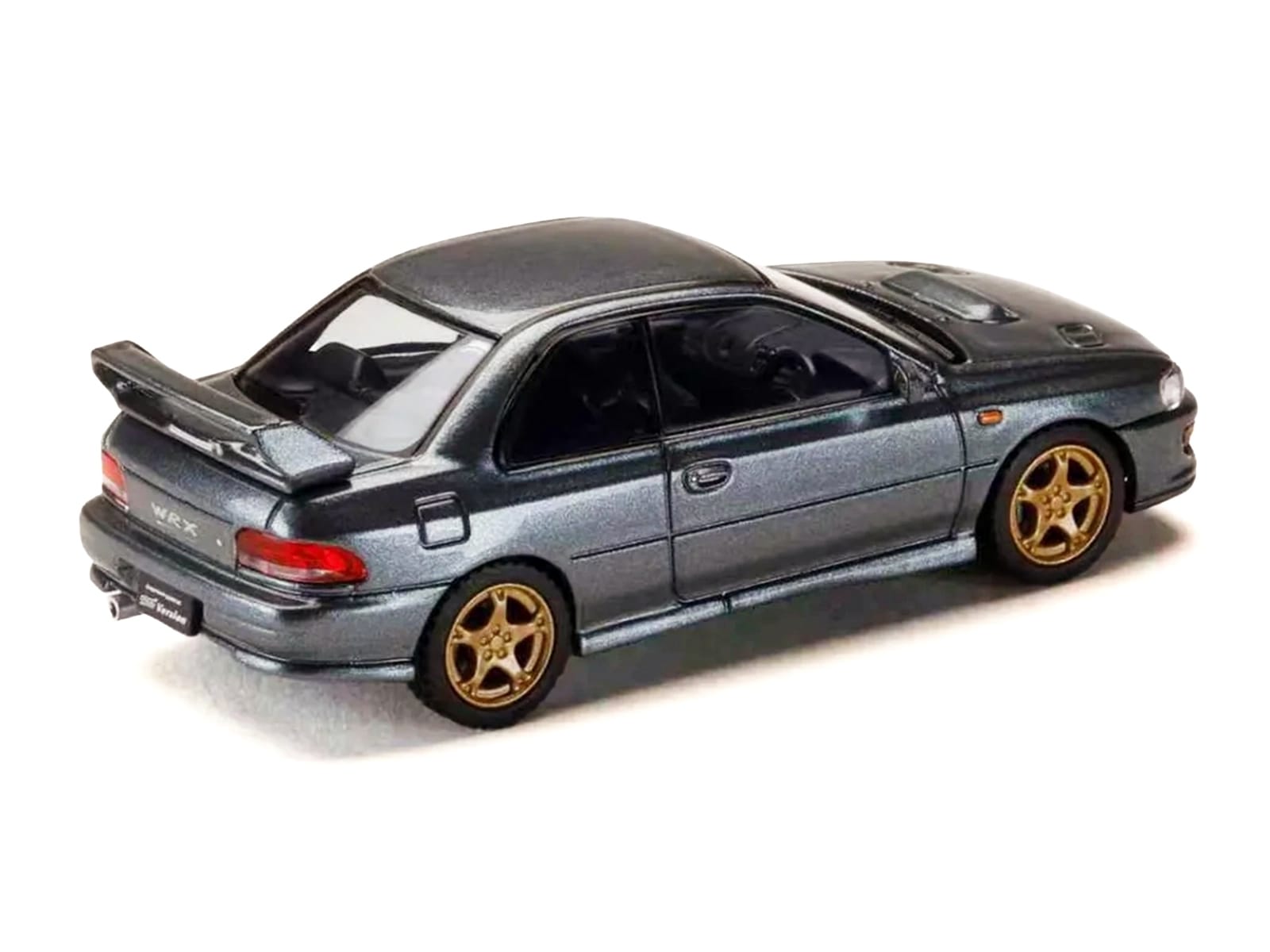Subaru Impreza WRX Type R Sti Version V RHD (Right Hand Drive) Cool Gray Metallic "JDM64" Series 1/64 Diecast Model Car by Hobby Japan - Image 3