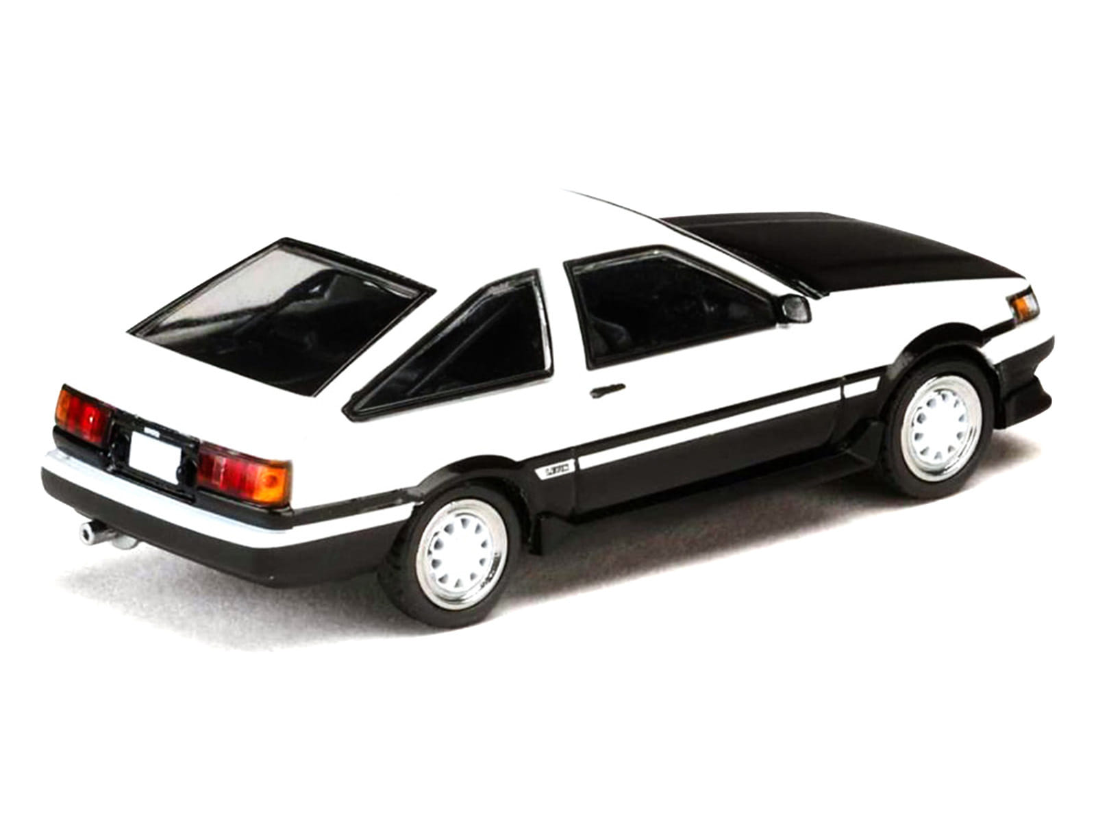 Toyota Corolla Levin (AE86) RHD (Right Hand Drive) White with Carbon Hood "Initial D" (1995-2013) Manga "Diorama Set Series" 1/64 Diecast Model Car by Hobby Japan - Image 2