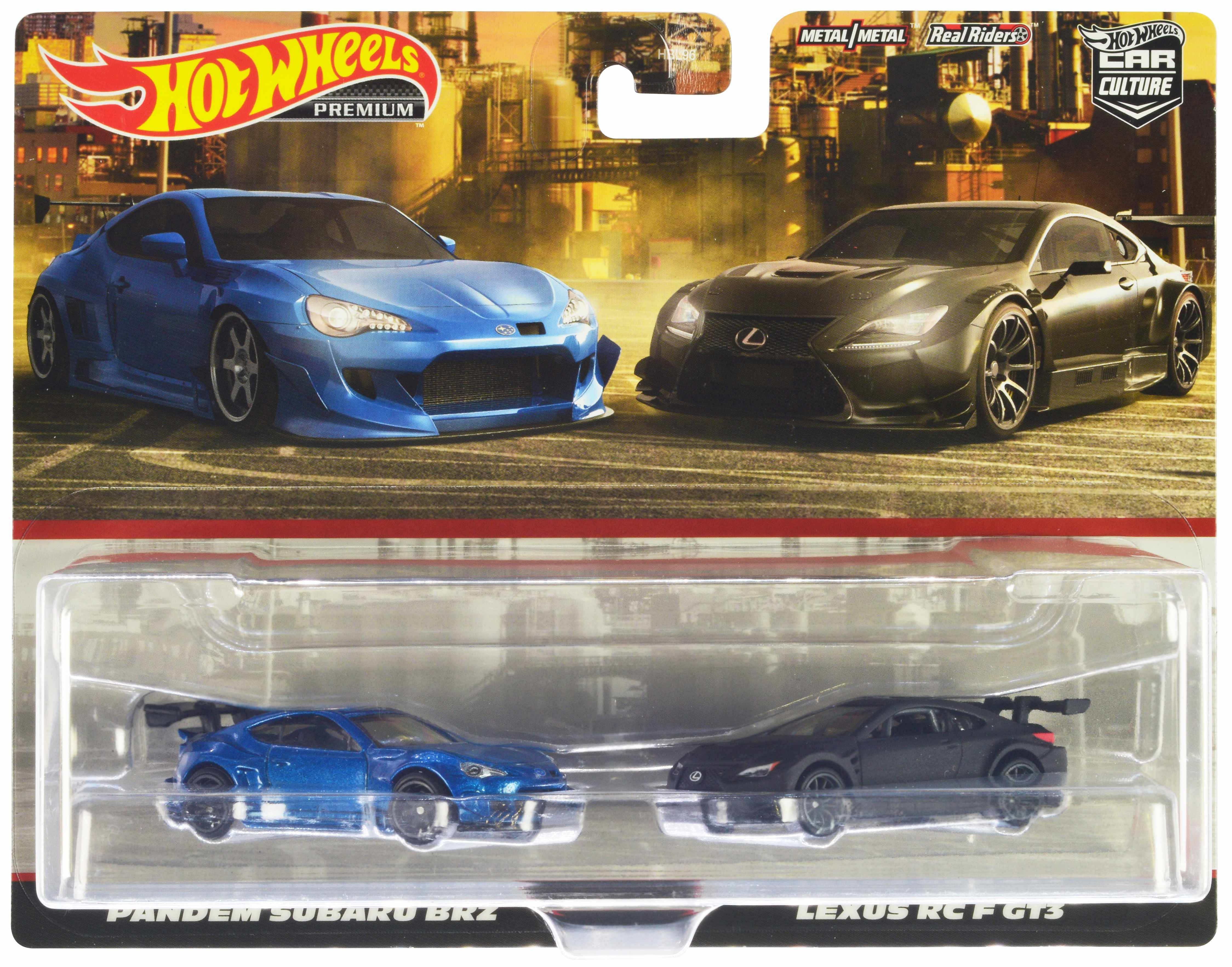 Subaru “Pandem” BRZ Blue Metallic and Lexus RC F GT3 Matt Black “Car Culture” Set of 2 Cars Diecast Model Cars by Hot Wheels