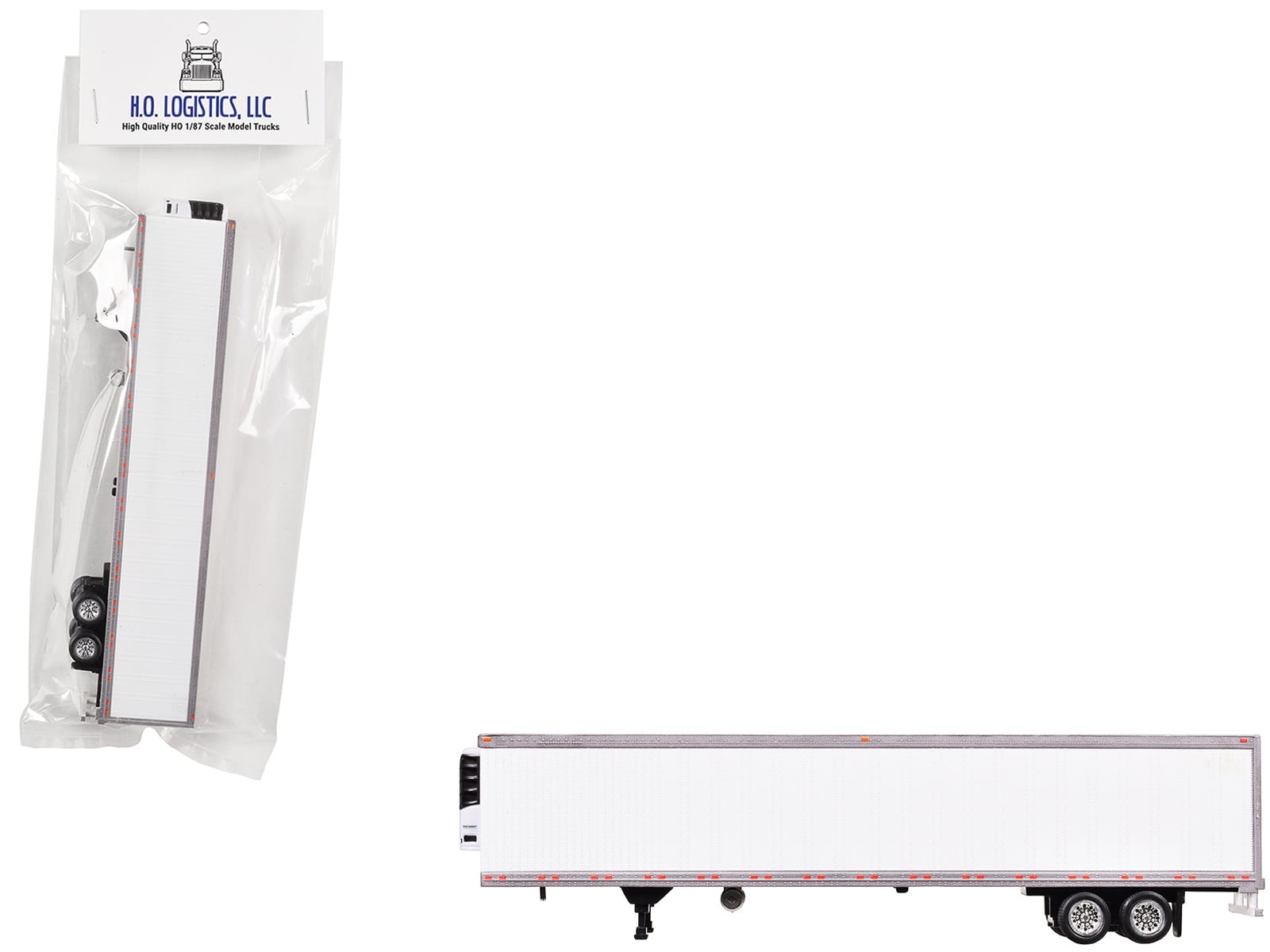 Box Dry Goods Trailer White 1/87 (HO) Scale Plastic Model by HO Logistics