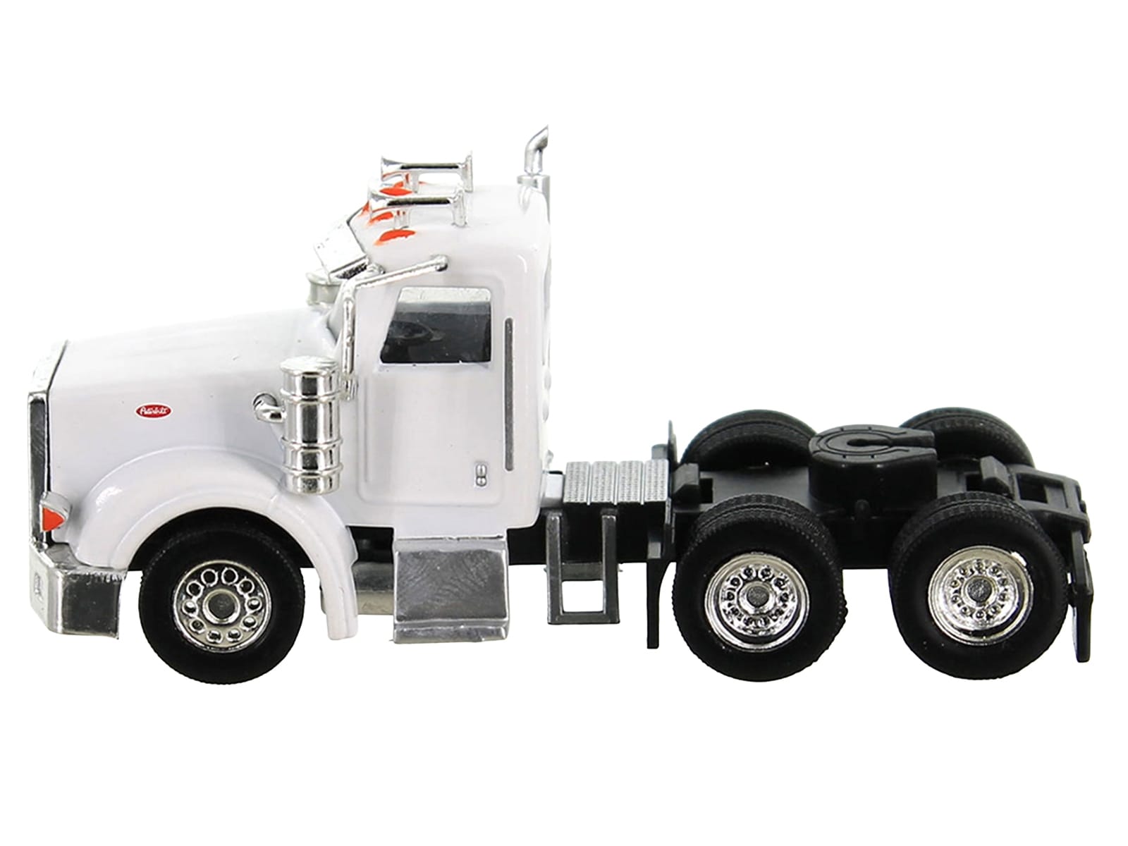 Peterbilt 367 Truck Tractor with Day Cab White and Articulated Tank Trailer "Cemex" White with Blue Stripes Combo Set 1/87 (HO) Plastic Model Car by HO Logistics - Image 3