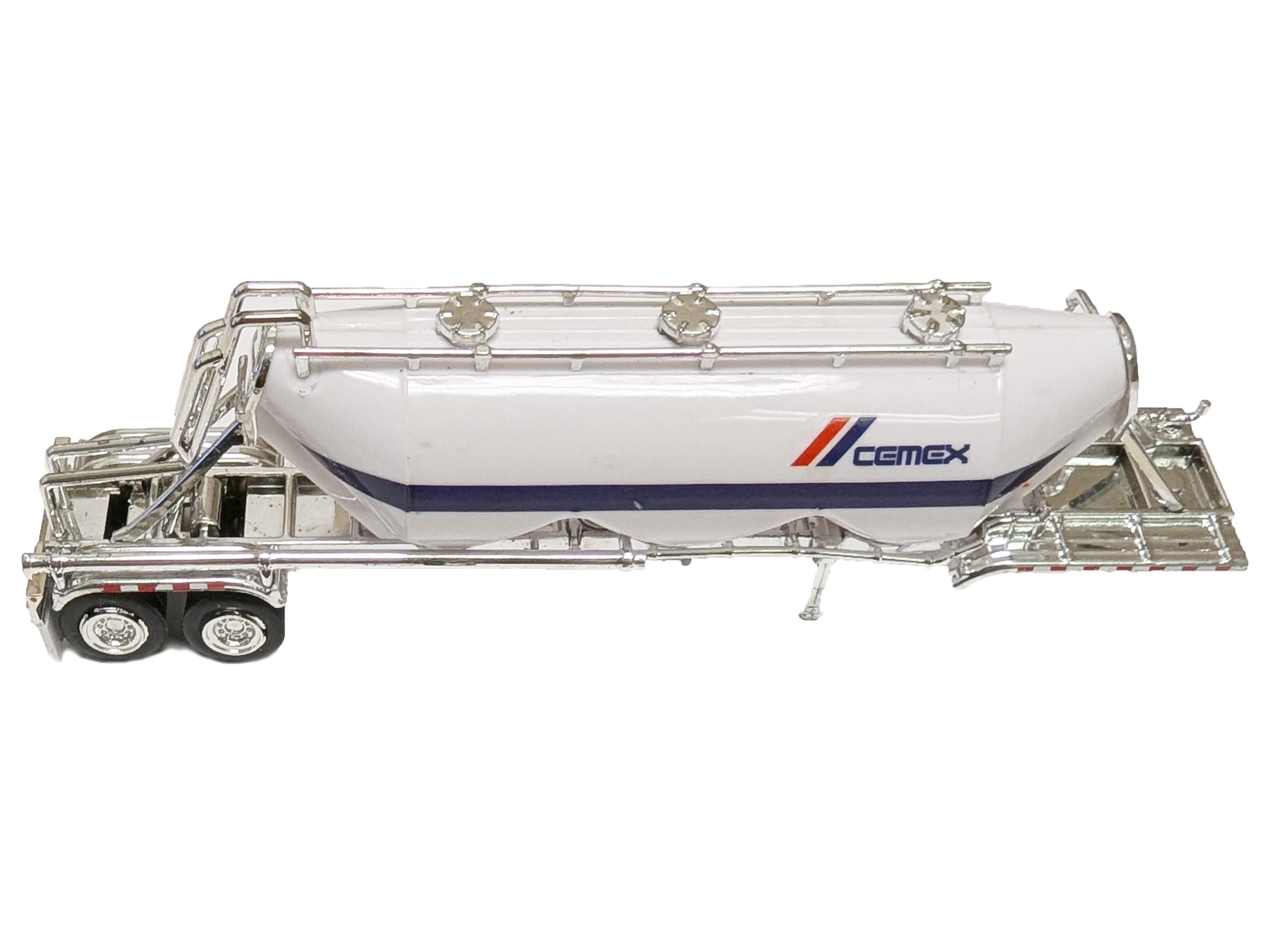 Peterbilt 367 Truck Tractor with Day Cab White and Articulated Tank Trailer "Cemex" White with Blue Stripes Combo Set 1/87 (HO) Plastic Model Car by HO Logistics - Image 4