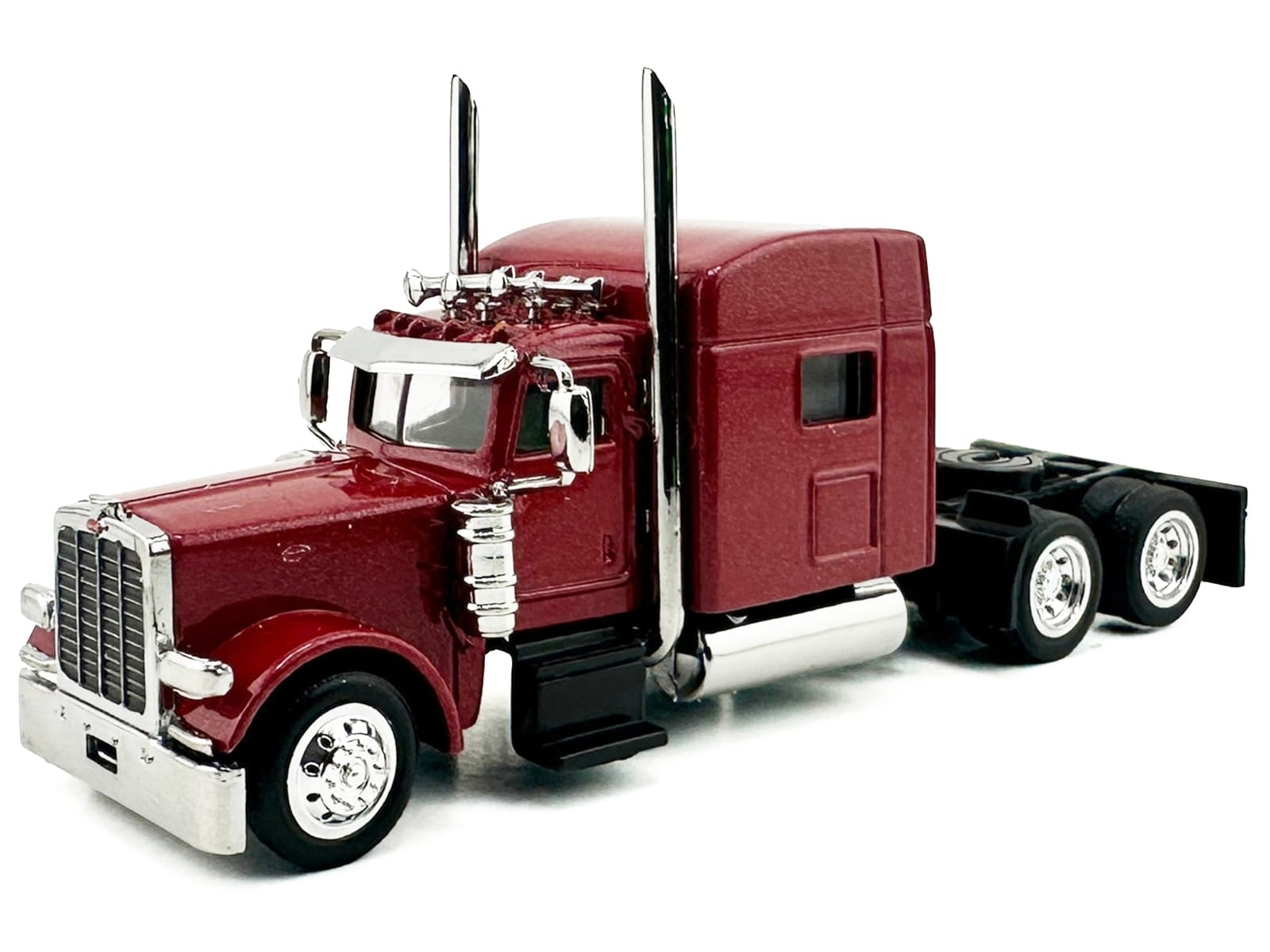 Peterbilt 389 Truck Tractor with Sleeper Cab Red Metallic 1/87 (HO) Scale Plastic Model Car by HO Logistics - Image 2