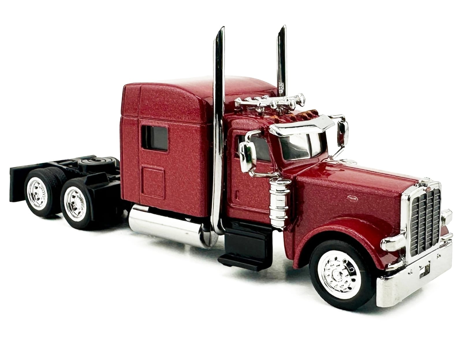 Peterbilt 389 Truck Tractor with Sleeper Cab Red Metallic 1/87 (HO) Scale Plastic Model Car by HO Logistics - Image 3