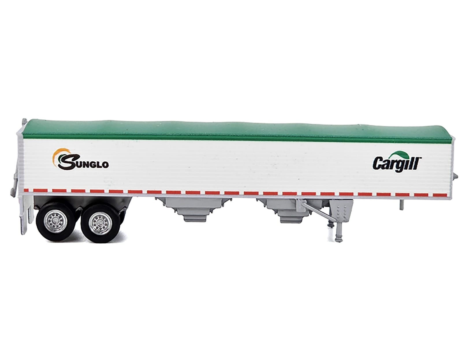 Covered Grain Trailer White with Green Tarp "SunGlo - Cargill" 1/87 (HO) Plastic Model Car by HO Logistics - Image 2