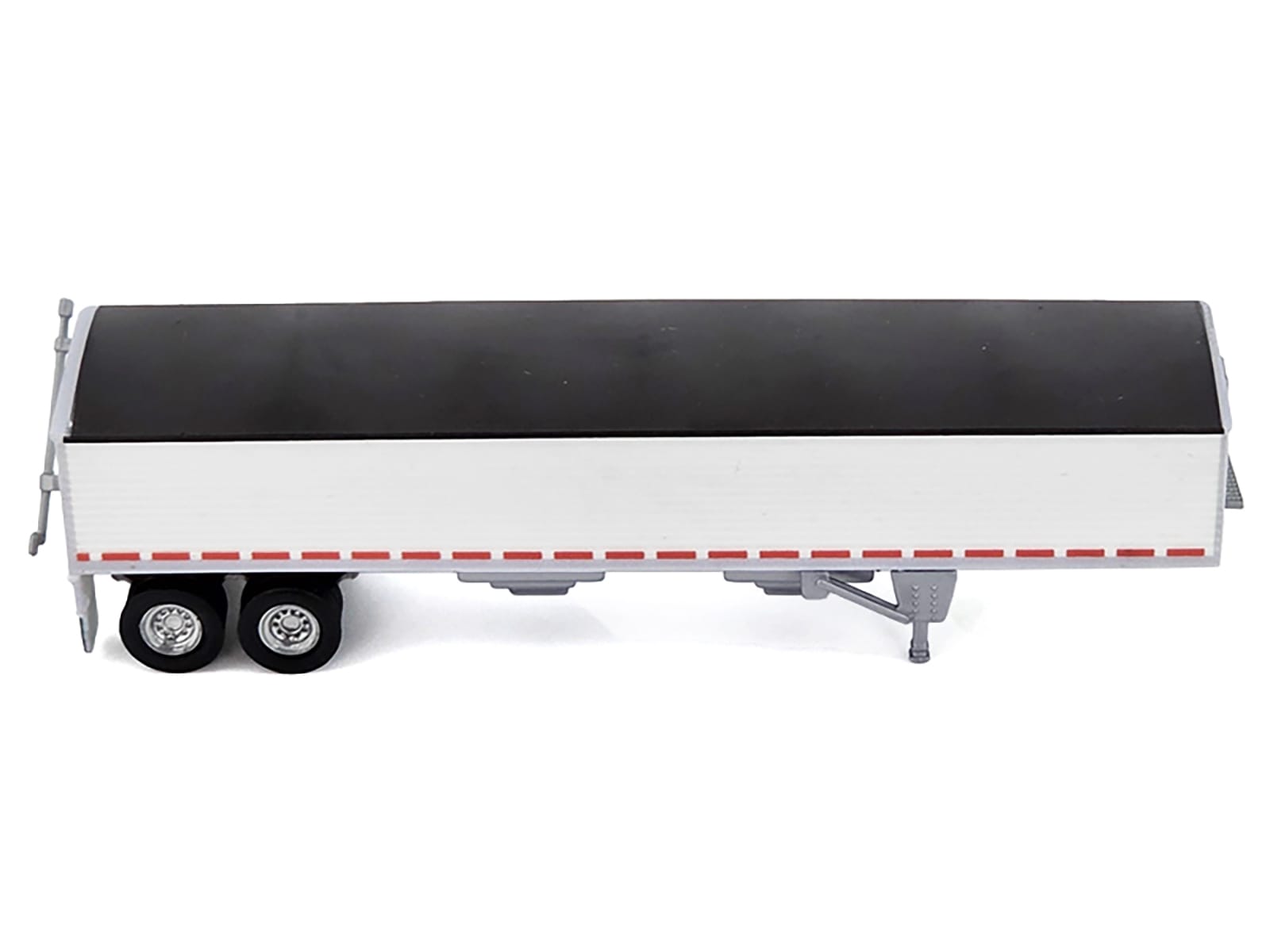 Covered Grain Trailer White with Black Tarp 1/87 (HO) Plastic Model Car by HO Logistics - Image 2