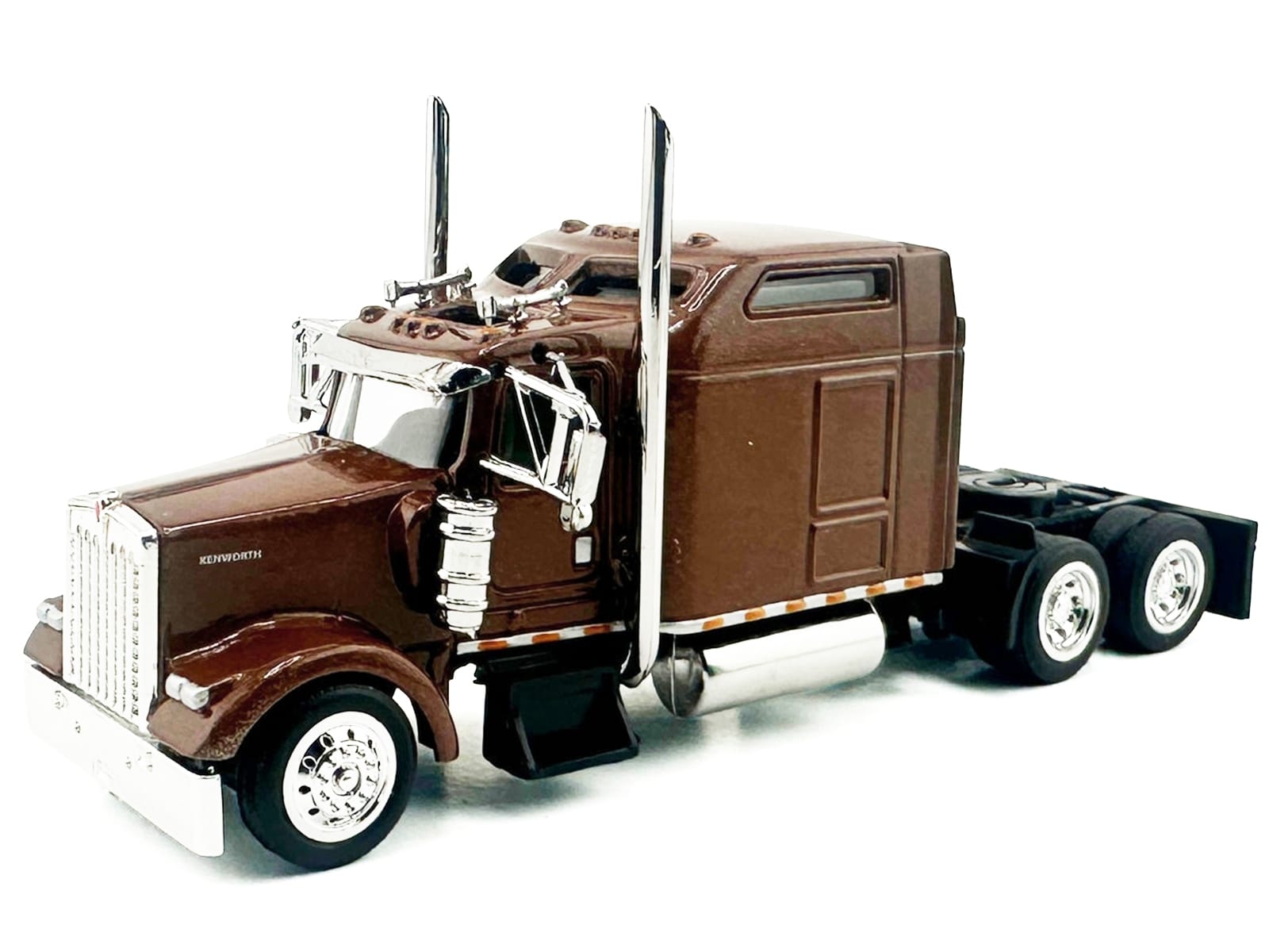 Kenworth W900L Truck Tractor with Sleeper Cab Brown Metallic 1/87 (HO) Scale Plastic Model Car by HO Logistics - Image 2