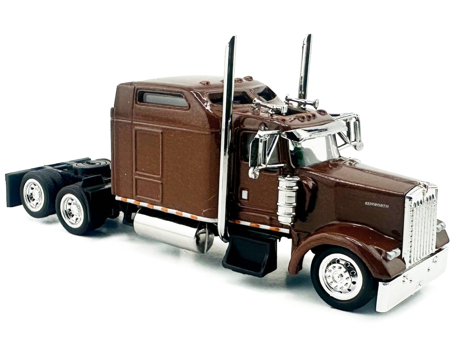 Kenworth W900L Truck Tractor with Sleeper Cab Brown Metallic 1/87 (HO) Scale Plastic Model Car by HO Logistics - Image 3