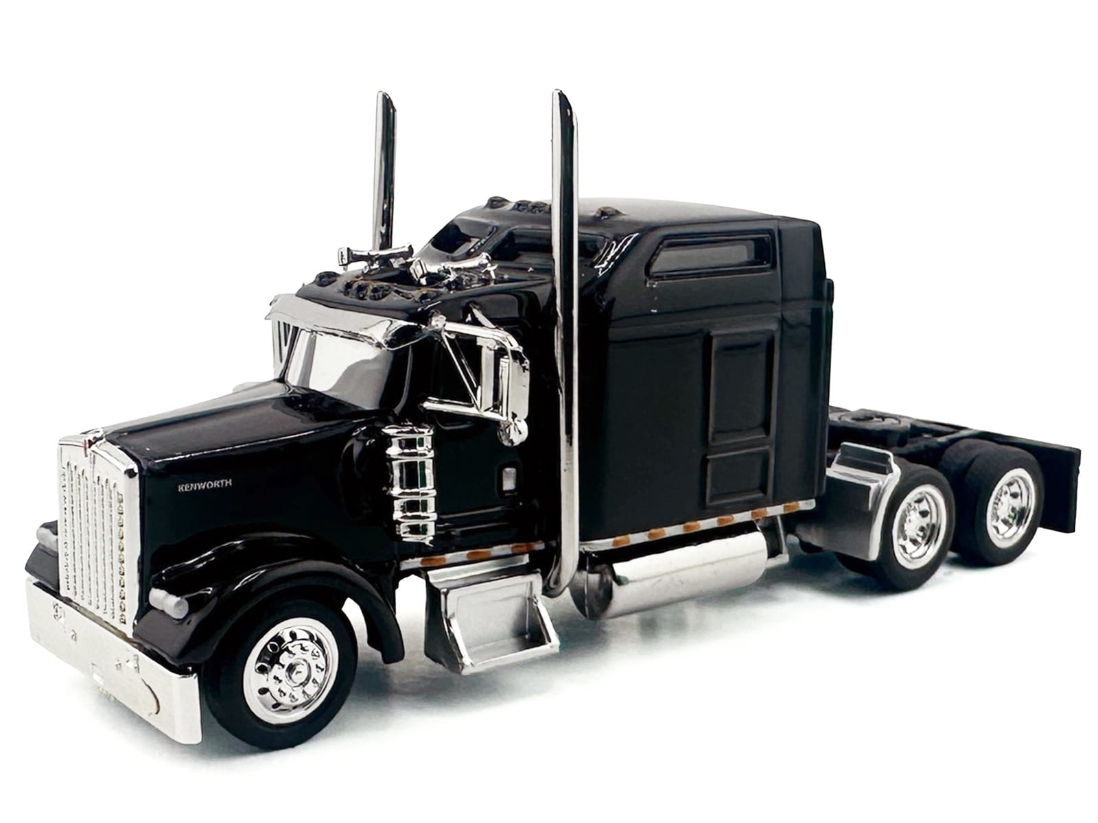 Kenworth W900L Truck Tractor with Sleeper Cab Black 1/87 (HO) Scale Plastic Model Car by HO Logistics - Image 2