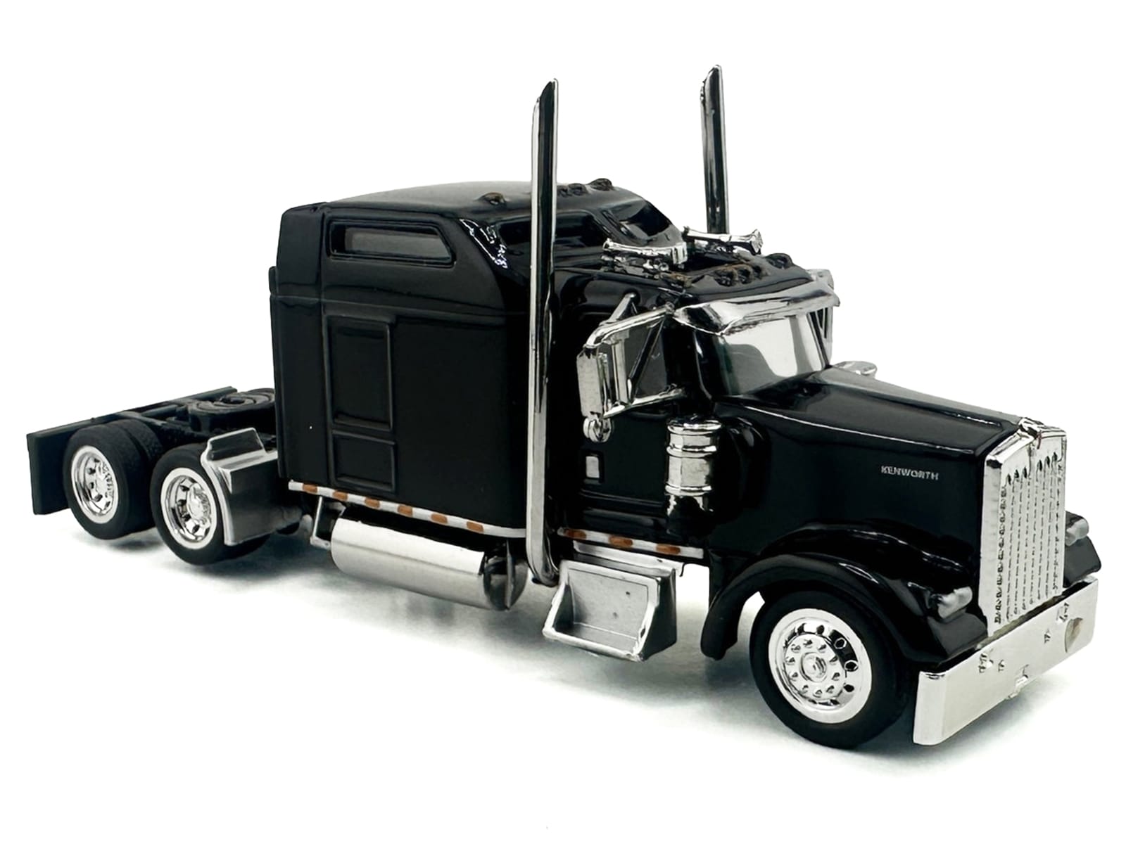 Kenworth W900L Truck Tractor with Sleeper Cab Black 1/87 (HO) Scale Plastic Model Car by HO Logistics - Image 3