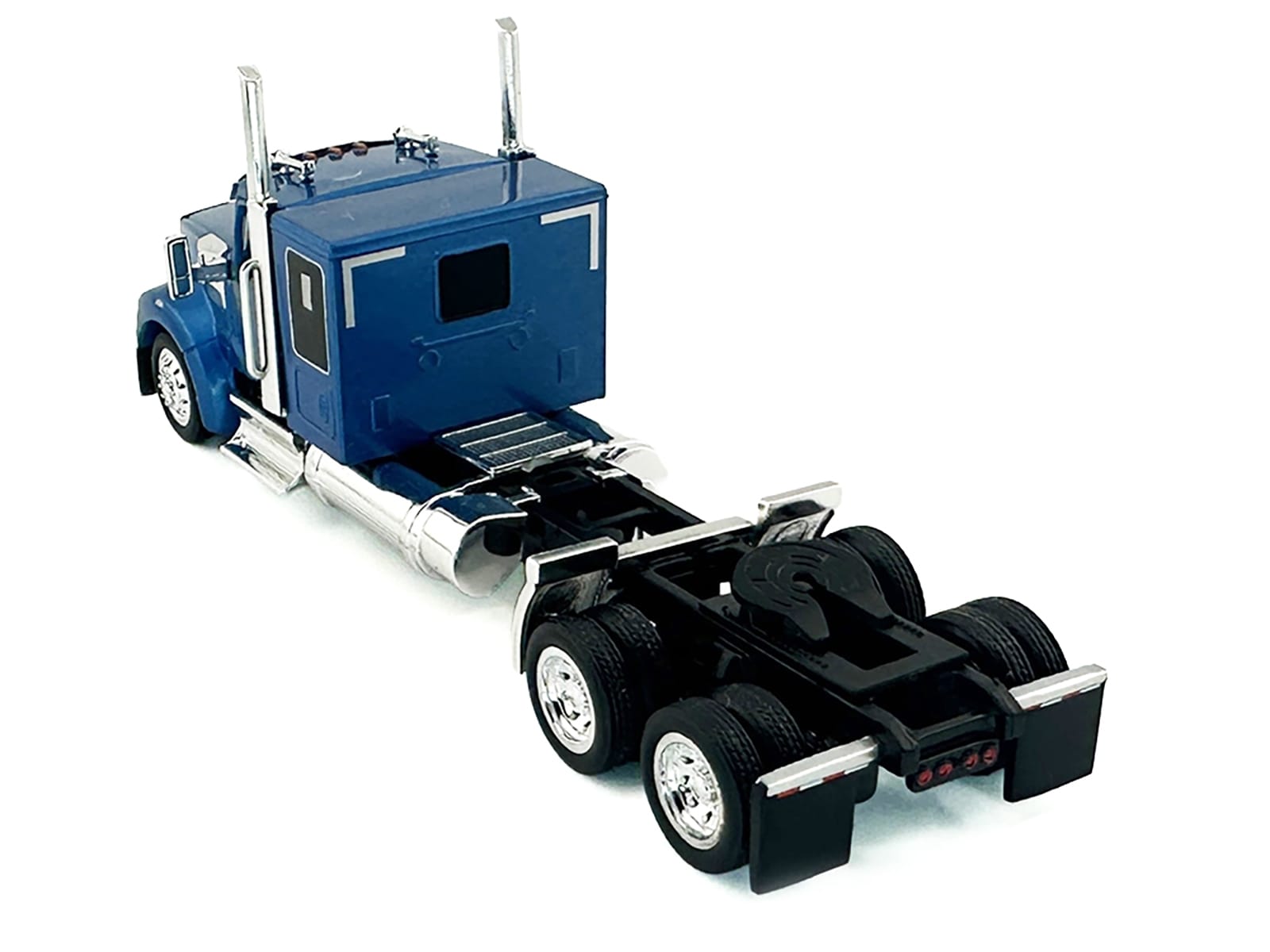 Kenworth W990 with Flat Top Sleeper Cab Blue Metallic 1/87 (HO) Plastic Model Car by HO Logistics - Image 3