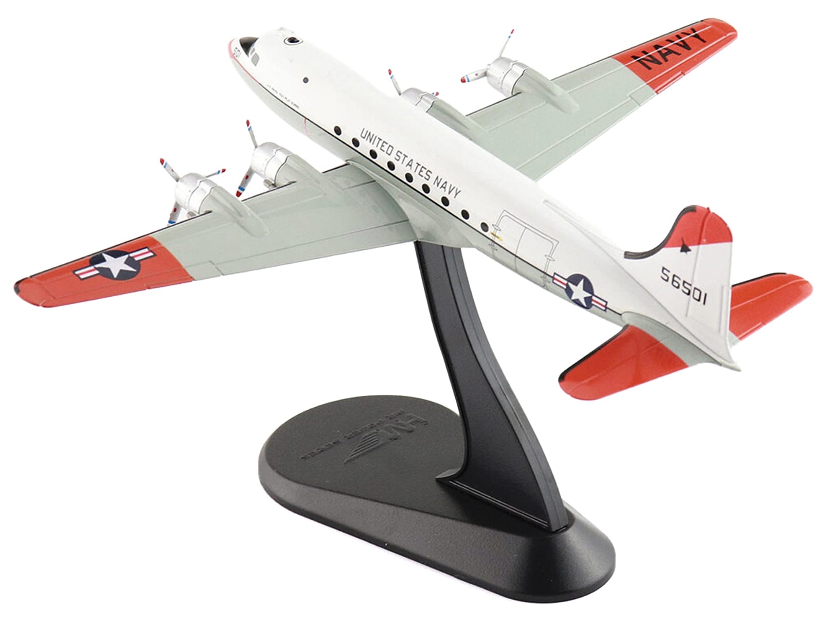 Douglas C-54Q Skymaster Transport Aircraft "US Navy Test Pilot School" (1973) United States Navy "Airliner Series" 1/200 Diecast Model by Hobby Master - Image 4
