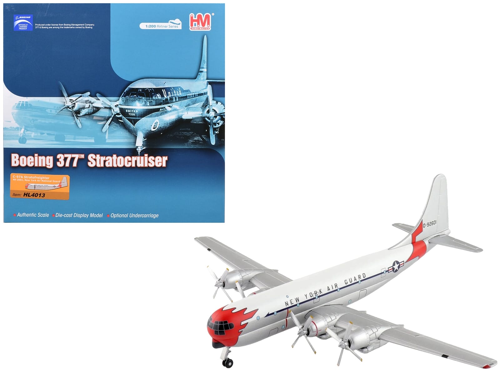 Boeing 377 C-97A Stratofreighter Transport Aircraft "49-2601 New York Air National Guard" United States Air Force "Airliner Series" 1/200 Diecast Model by Hobby Master - Image 5