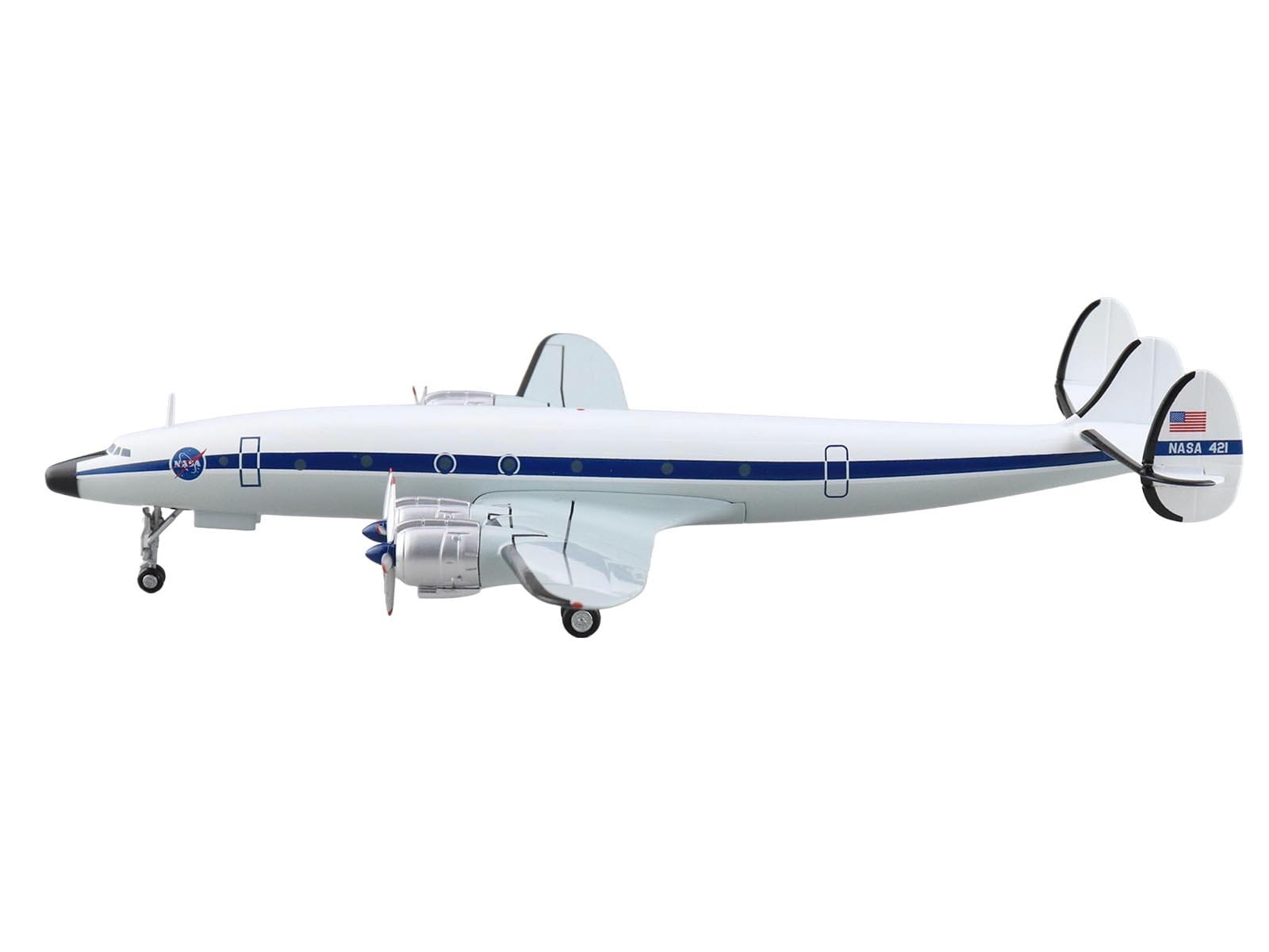 Lockheed C-121G Constellation Transport Aircraft "NASA 421 Maryland" (1969) National Aeronautics and Space Administration "Airliner Series" 1/200 Diecast Model by Hobby Master - Image 2