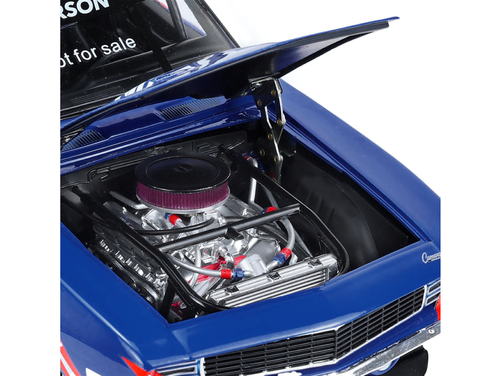 1969 Chevrolet Camaro #5 Kyle Larson "Hendrick Motorsports First Win Tribute" Blue and White with Graphics 1/18 Diecast Model Car by Highway 61 - Image 3
