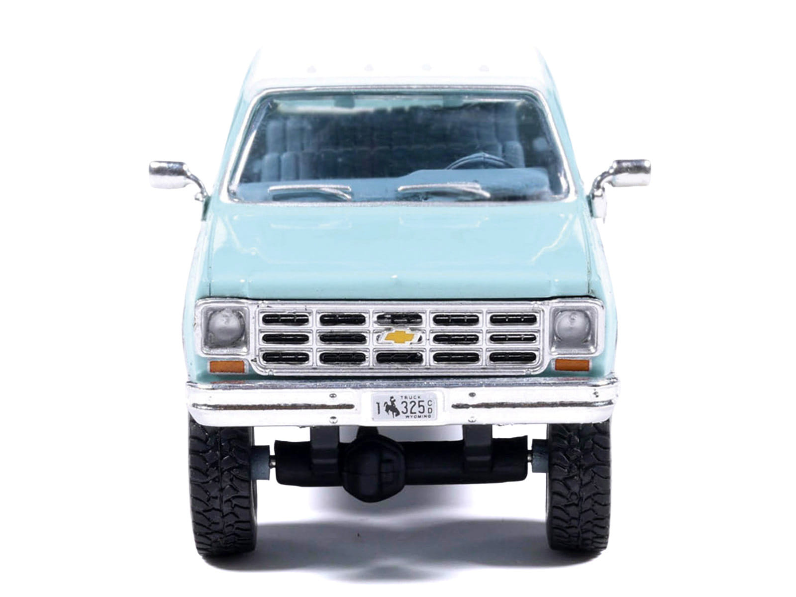 1978 Chevrolet Silverado K30 Crew Cab Pickup Truck Light Blue and White with Blue Interior 1/64 Diecast Model by IXO Models - Image 4