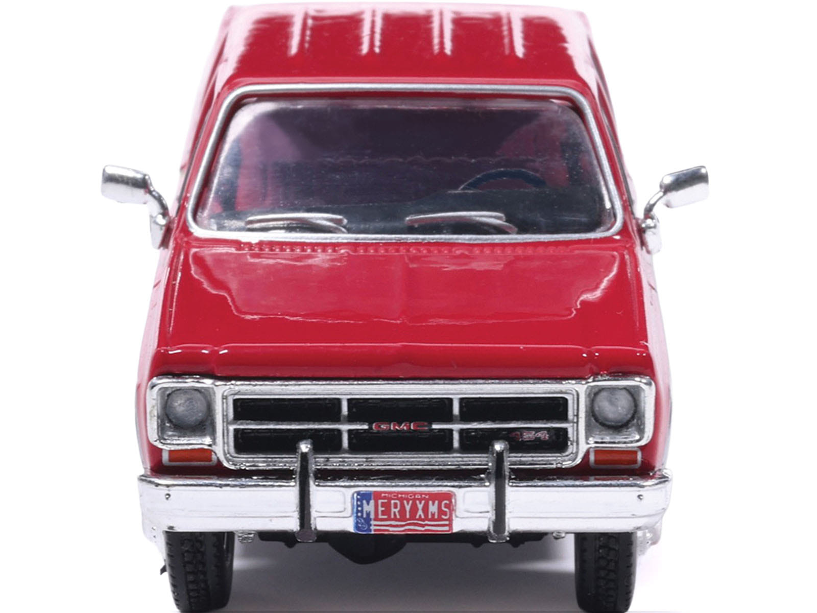 1976 GMC Sierra Grande K2500 Wideside Pickup Truck "St. Nick's Christmas Tree Farm" Red with White Sides "Christmas Limited Edition" 1/64 Diecast Model Car by IXO Models - Image 3
