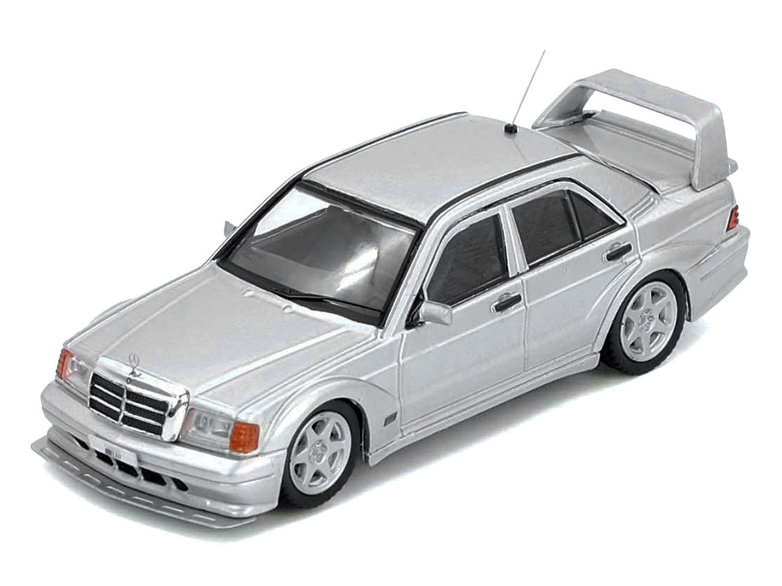 Mercedes-Benz 190E 2.5-16 Evolution II Silver Metallic 1/64 Diecast Model Car by Inno Models - Image 2