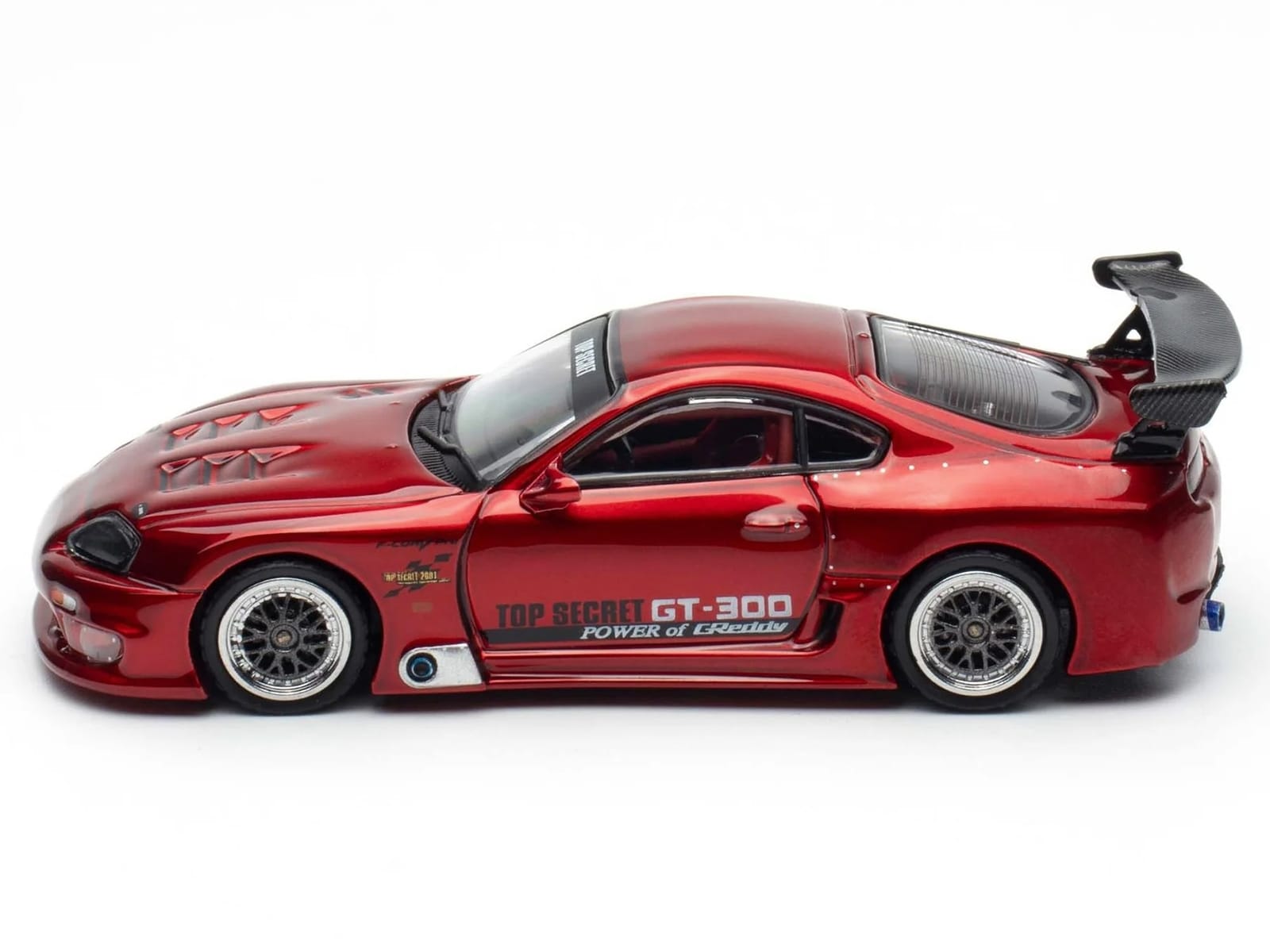 Toyota Supra (A80) "Top Secret" GT300 RHD (Right Hand Drive) Red Metallic 1/64 Diecast Model Car by Inno Models - Image 2