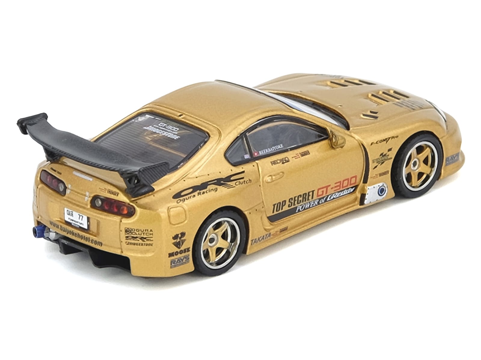 Toyota Supra (A80) "Top Secret Thailand" GT300 RHD (Right Hand Drive) Gold Metallic "Tokyo Auto Salon Kuala Lumpur 2025 Event Exclusive" 1/64 Diecast Model Car by Inno Models - Image 4