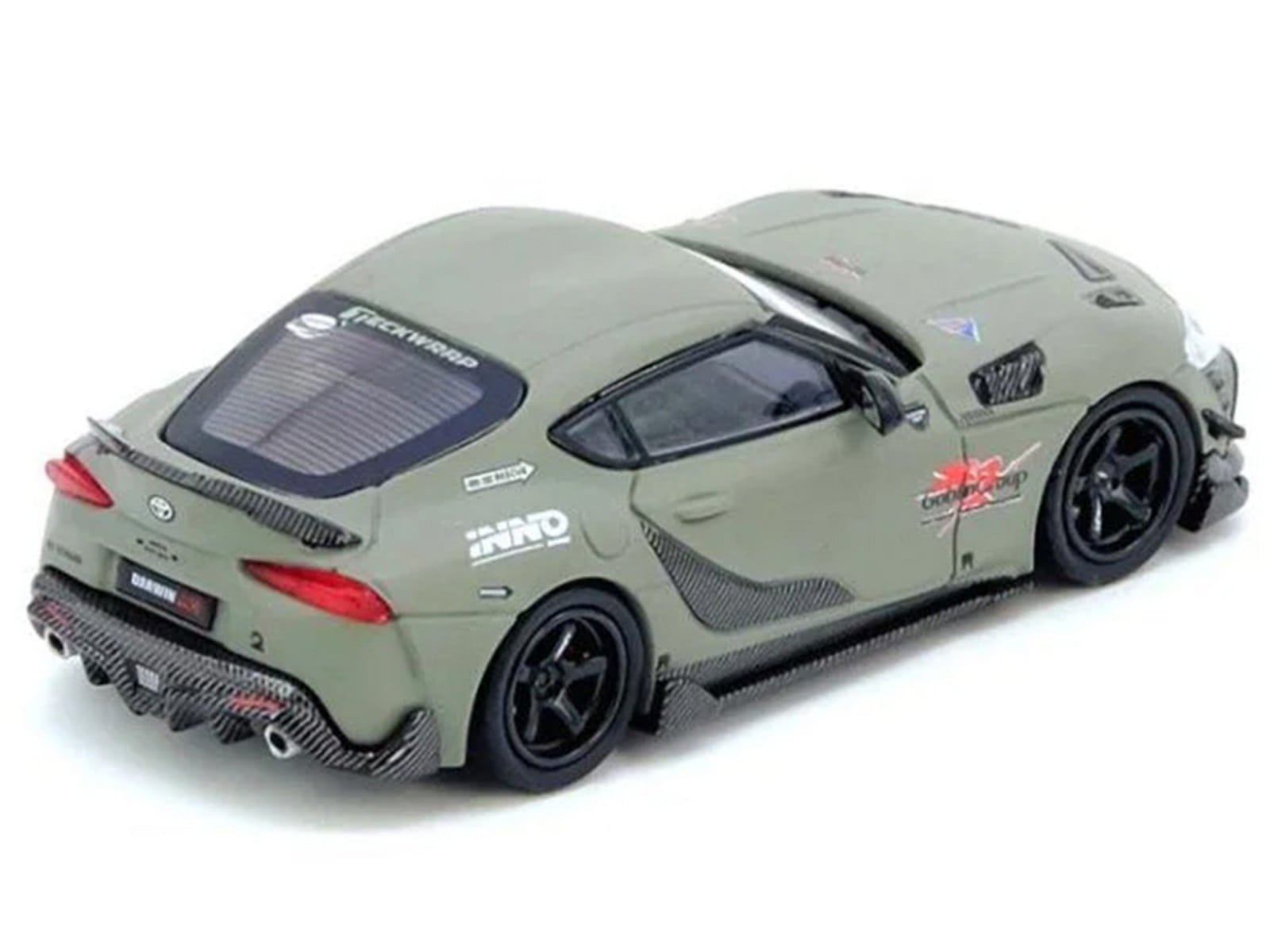 Toyota Supra (A90) "DarwinPro" Matt Green with Carbon Accents 1/64 Diecast Model Car by Inno Models - Image 3
