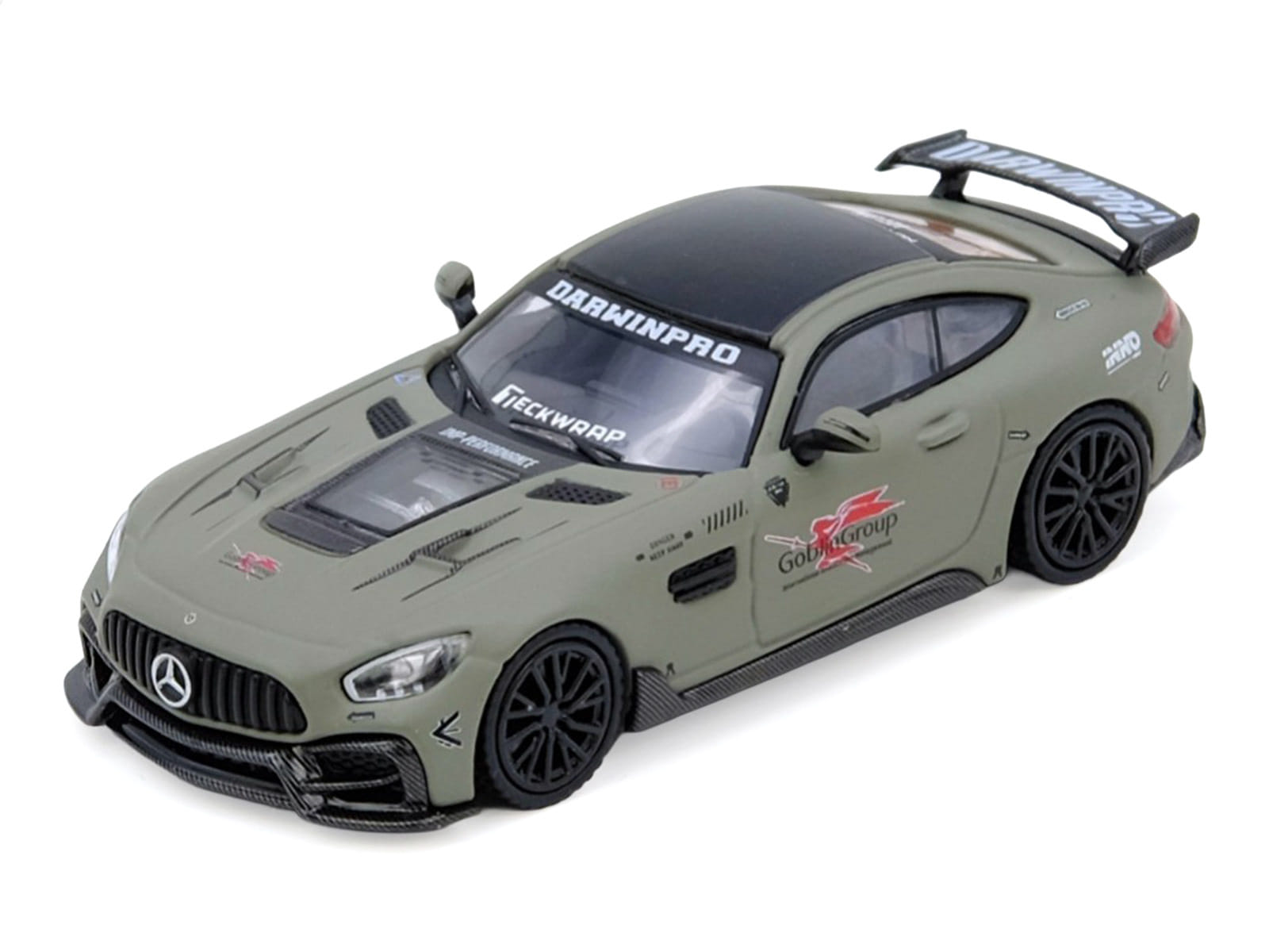 DarwinPRO iMP-Performance AMG GT "Goblin Group" Matt Green with Black Top 1/64 Diecast Model Car by Inno Models - Image 2