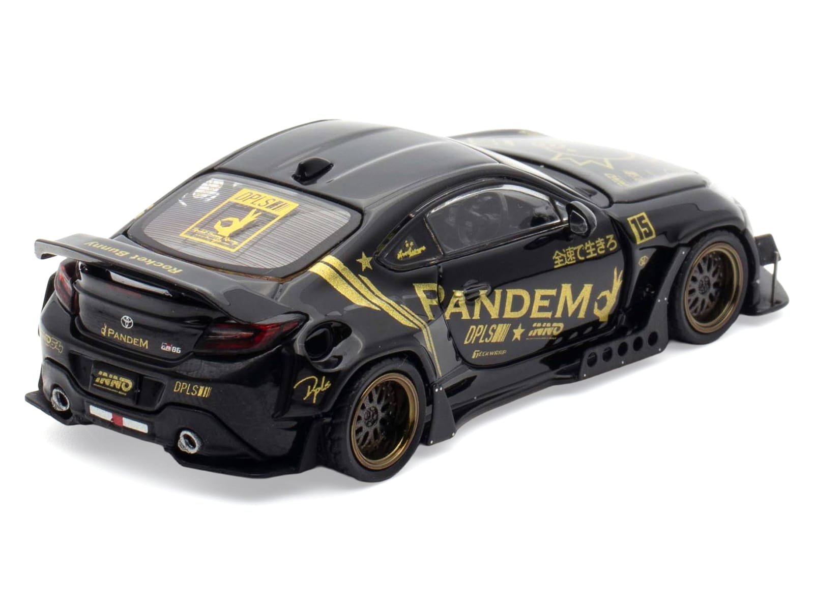 Toyota GR86 "Pandem" RHD (Right Hand Drive) Black with Gold Graphics "Hobby Expo China 2025 Event Exclusive" 1/64 Diecast Model Car by Inno Models - Image 4