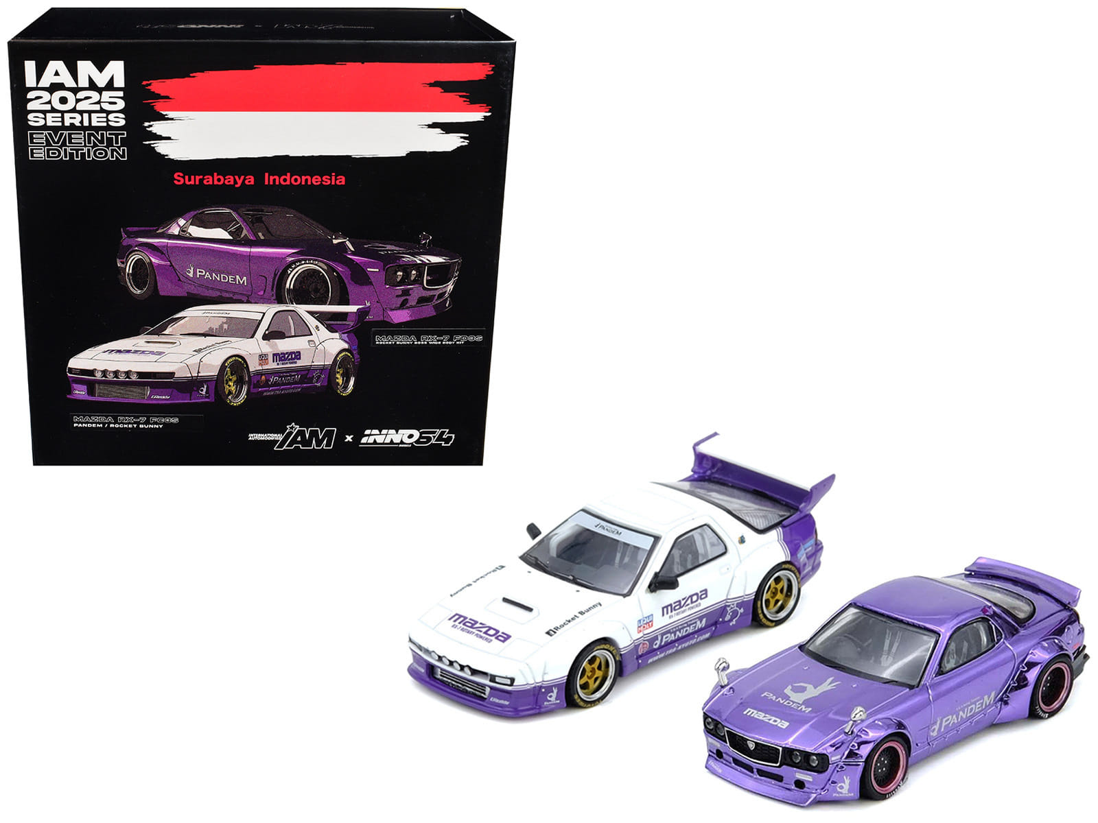 International Automotive Modified (IAM) "2025 Surayaba Indonesia" Box Set of 2 Pieces 1/64 Diecast Model Cars by Inno Models