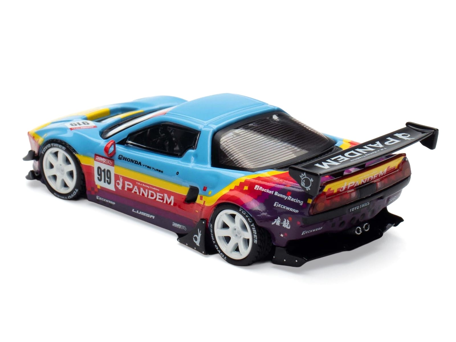 Honda NSX (NA1) #919 "Pandem Rocket Bunny" Light Blue with Graphics "APA XPO 2025 Event Edition" 1/64 Diecast Model Car by Inno Models - Image 5