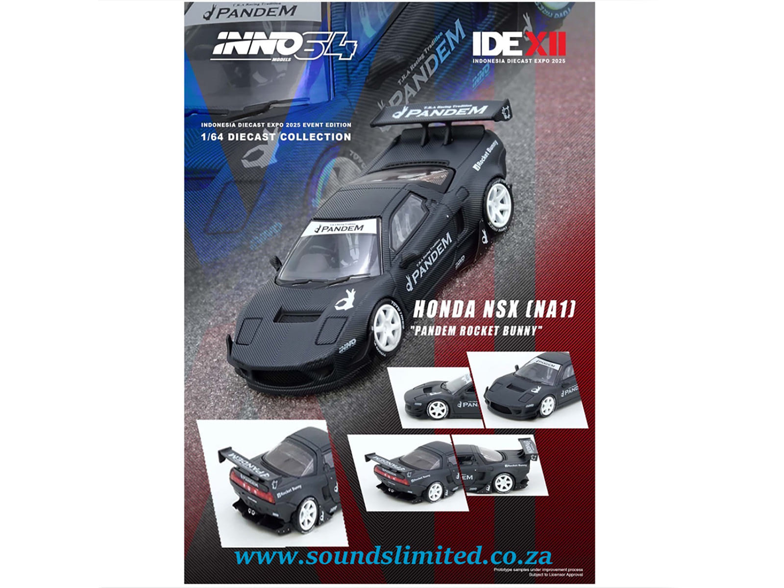 Honda NSX (NA1) RHD (Right Hand Drive) "Pandem Rocket Bunny" Carbon Fiber "Indonesia Diecast Expo 2025 Event Edition" 1/64 Diecast Model Car by Inno Models - Image 3
