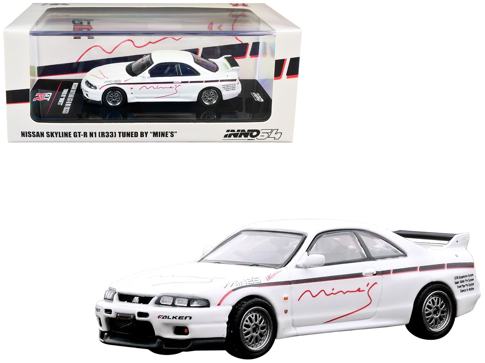 Nissan Skyline GT-R N1 (R33) RHD (Right Hand Drive) White “Tuned by Mine’s” 1/64 Diecast Model Car by Inno Models