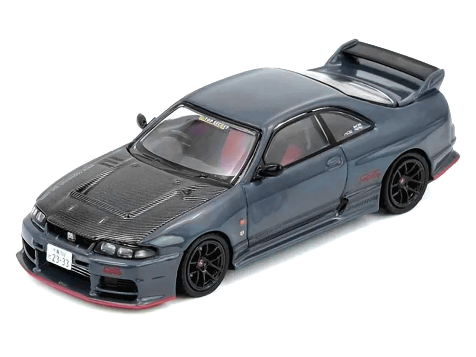 Nissan Top Secret Skyline GT-R (BCNR33) RHD (Right Hand Drive) Stealth Gray with Carbon Hood "Tokyo Auto Salon Hong Kong 2025 Event Edition" 1/64 Diecast Model Car by Inno Models - Image 2