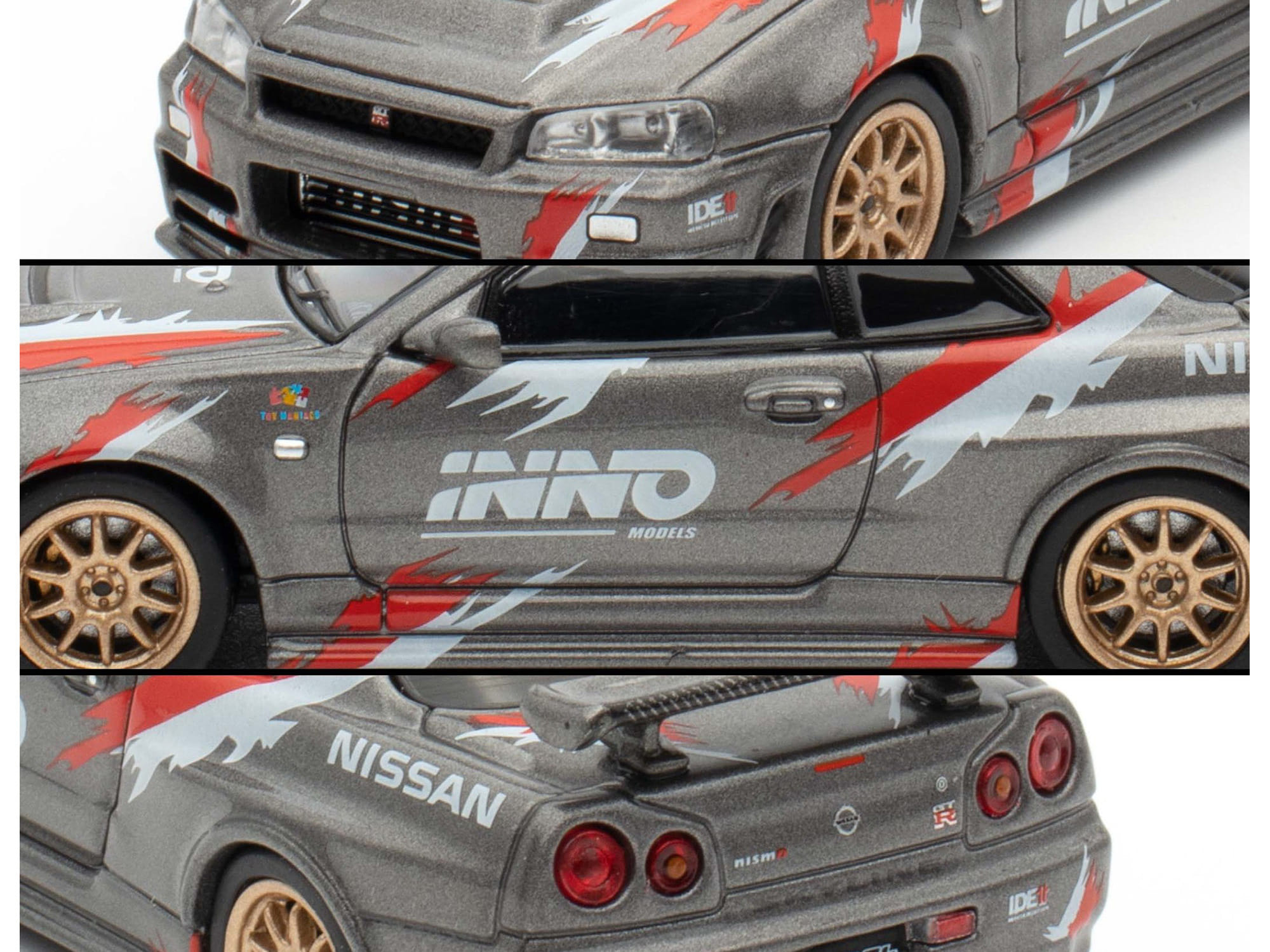 Nissan Skyline GT-R (R34) Z-Tune RHD (Right Hand Drive) Gray Metallic with Graphics "Indonesia Diecast Expo 2024 Exclusive Edition" 1/64 Diecast Model Car by Inno Models - Image 2