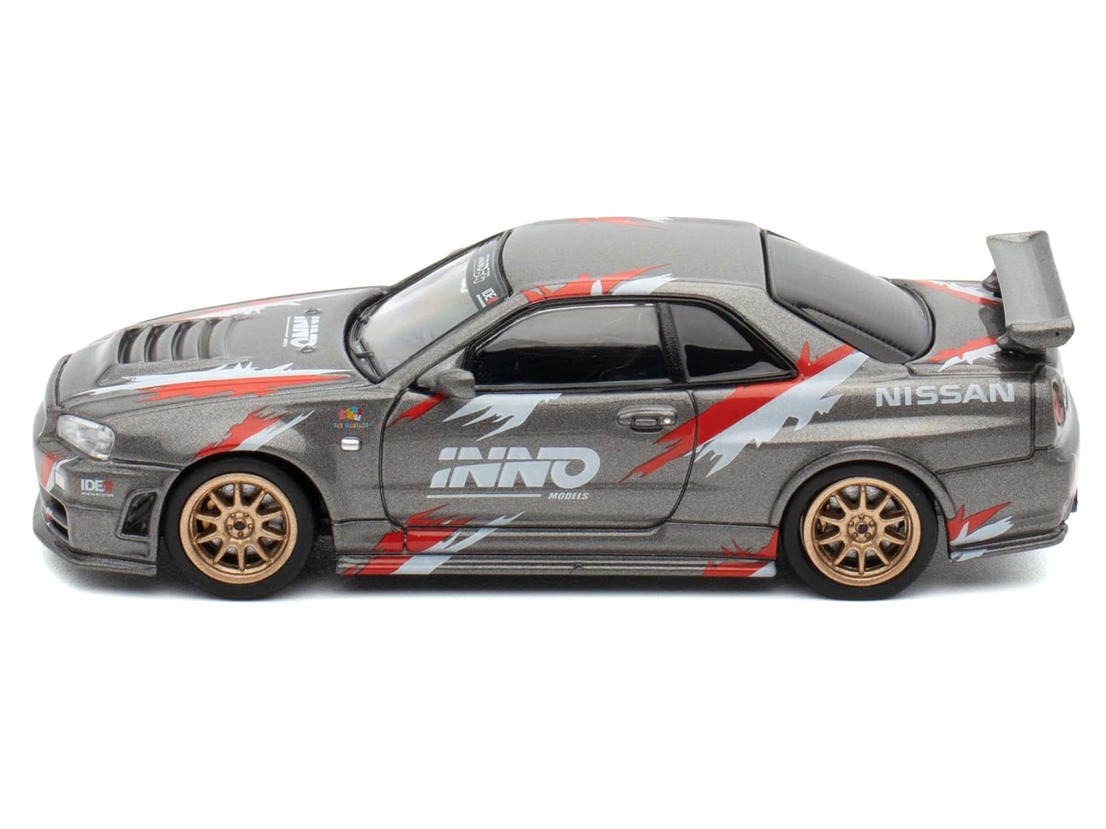 Nissan Skyline GT-R (R34) Z-Tune RHD (Right Hand Drive) Gray Metallic with Graphics "Indonesia Diecast Expo 2024 Exclusive Edition" 1/64 Diecast Model Car by Inno Models - Image 3