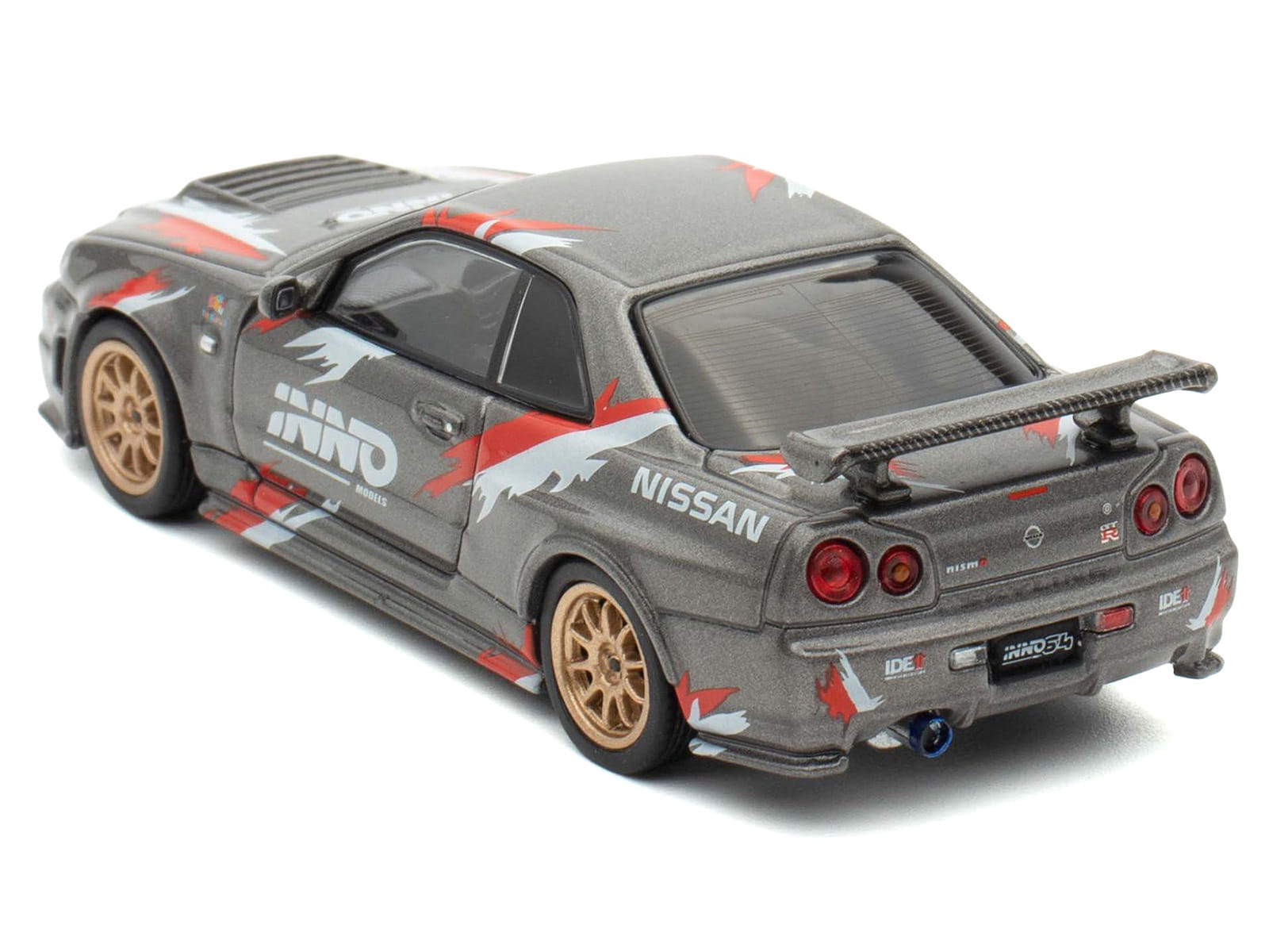 Nissan Skyline GT-R (R34) Z-Tune RHD (Right Hand Drive) Gray Metallic with Graphics "Indonesia Diecast Expo 2024 Exclusive Edition" 1/64 Diecast Model Car by Inno Models - Image 4