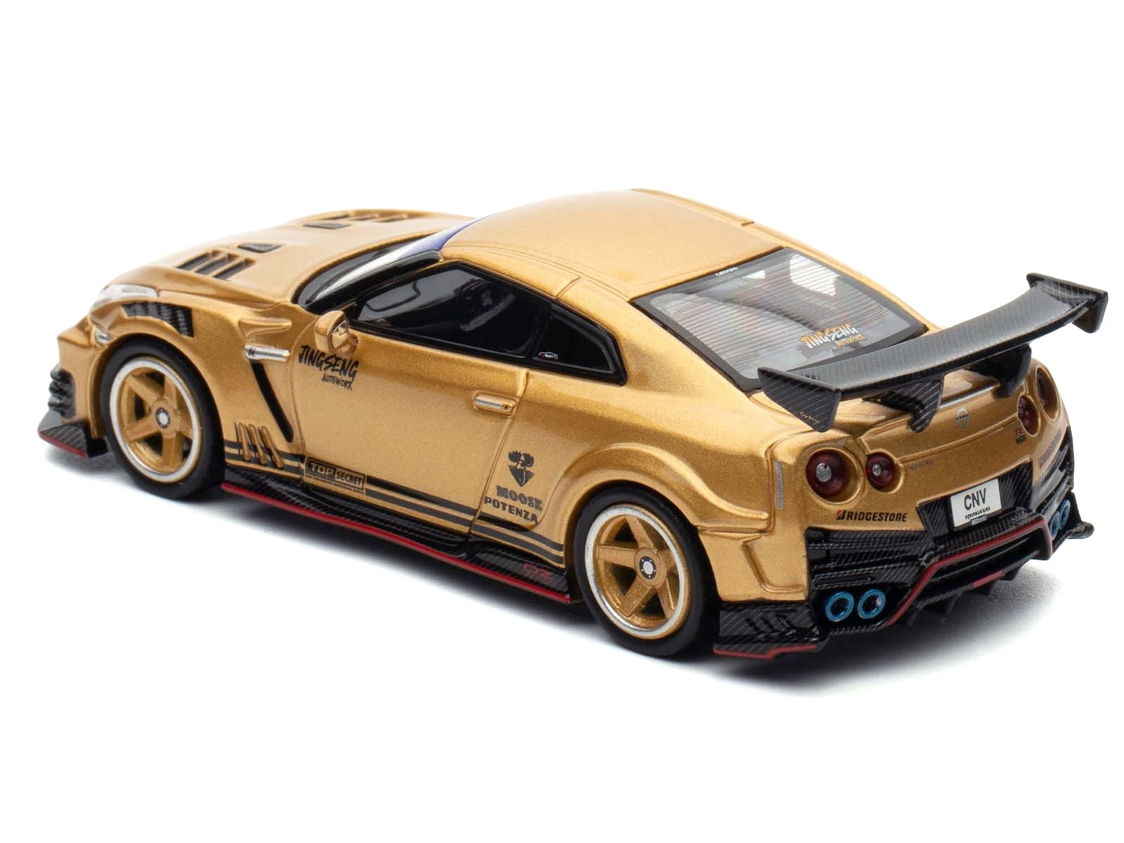 Nissan GT-R (R35) Top Secret Thailand RHD (Right Hand Drive) Gold Metallic "Thailand Diecast Expo 2025 Event Edition" 1/64 Diecast Model Car by Inno Models - Image 5