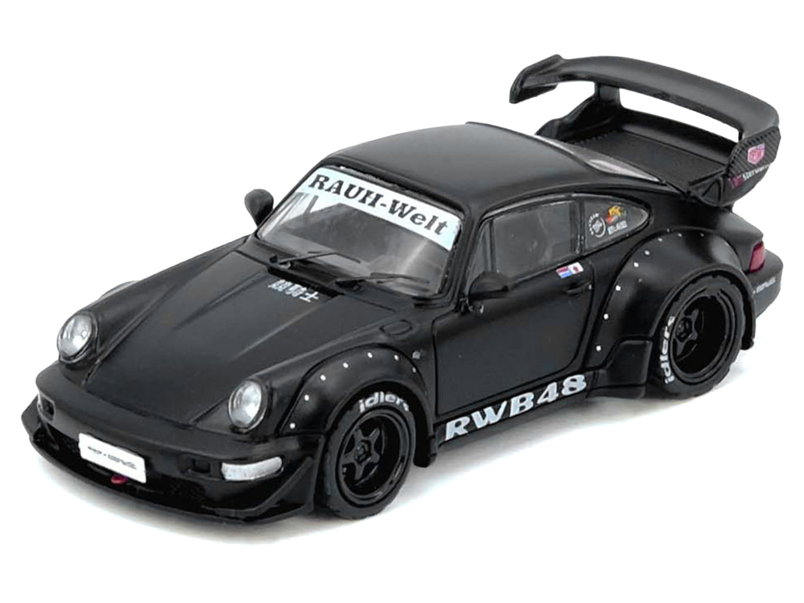 RWB 964 Matt Black 1/64 Diecast Model Car by Inno Models - Image 2