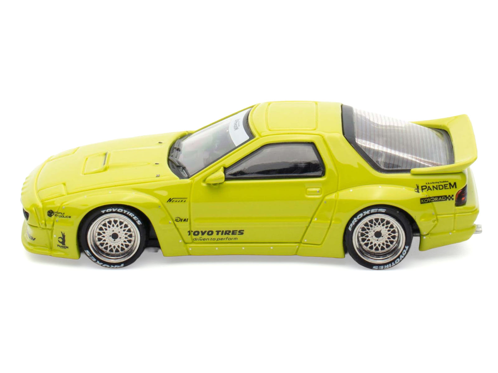 Mazda RX-7 (FC3S) "Pandem Aero" RHD (Right Hand Drive) Lime Green "The Model Car Show Malaysia 2025 Event Edition" 1/64 Diecast Model Car by Inno Models - Image 3