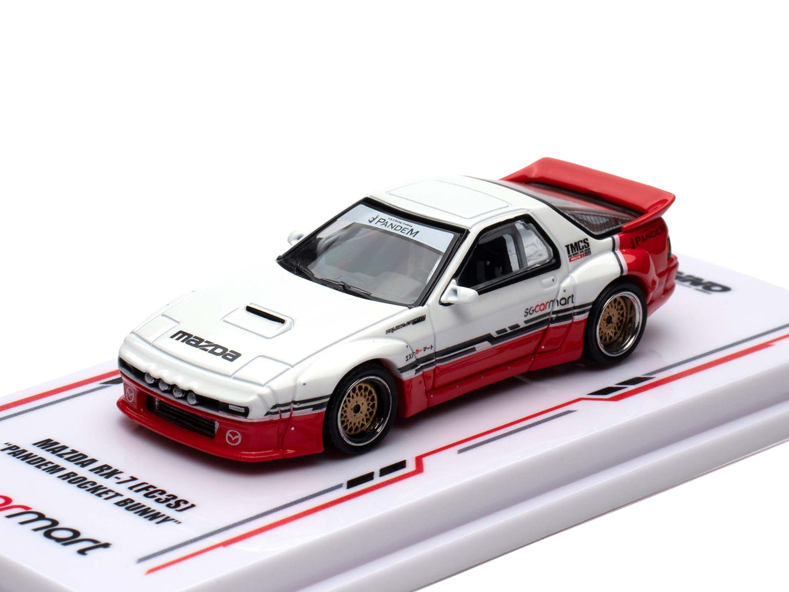 Mazda RX-7 (FC3S) "Pandem Rocket Bunny" White and Red with Black Stripes "The Model Car Show Singapore 2025 Event Edition" 1/64 Diecast Model Car by Inno Models - Image 5