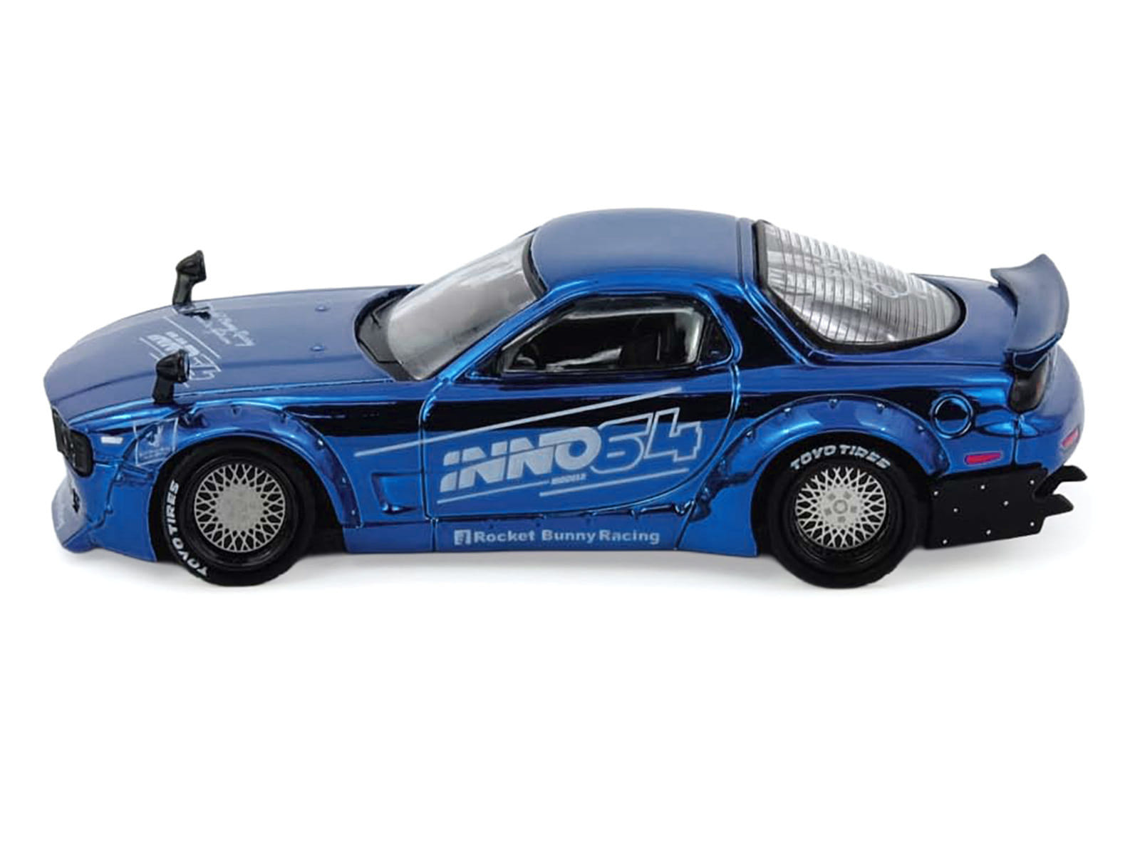 Mazda RX-7 (FD3S) RHD (Right Hand Drive) "Pandem Rocket Bunny" Blue Chrome "Tokyo Auto Salon 2026 Event Edition" 1/64 Diecast Model Car by Inno Models - Image 2