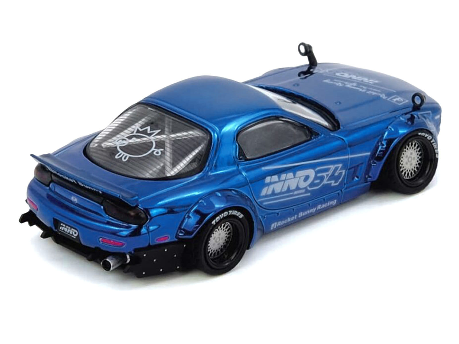 Mazda RX-7 (FD3S) RHD (Right Hand Drive) "Pandem Rocket Bunny" Blue Chrome "Tokyo Auto Salon 2026 Event Edition" 1/64 Diecast Model Car by Inno Models - Image 3